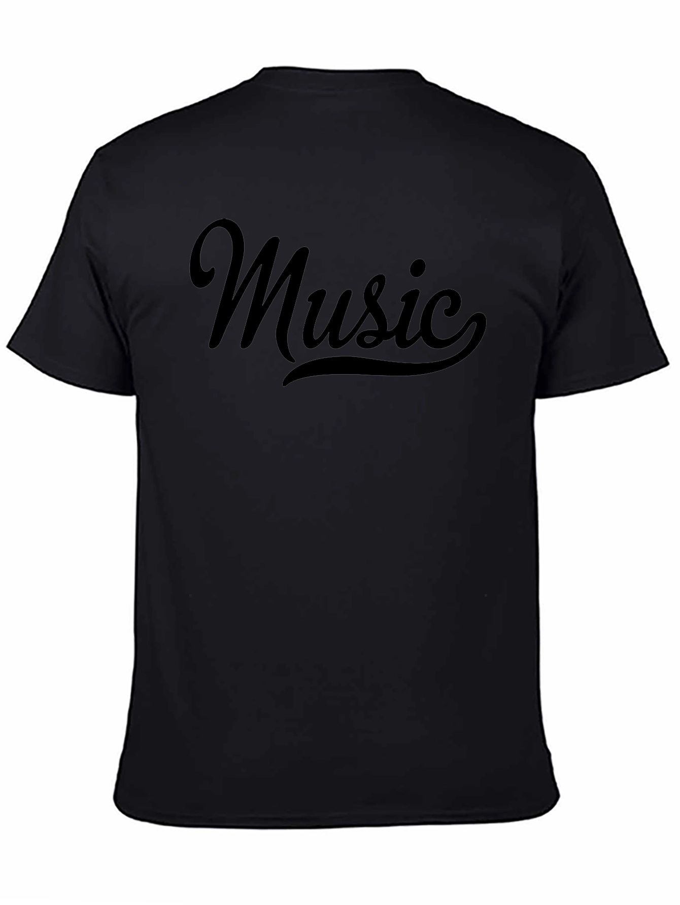 Stylish Music Graphic Black T-Shirt