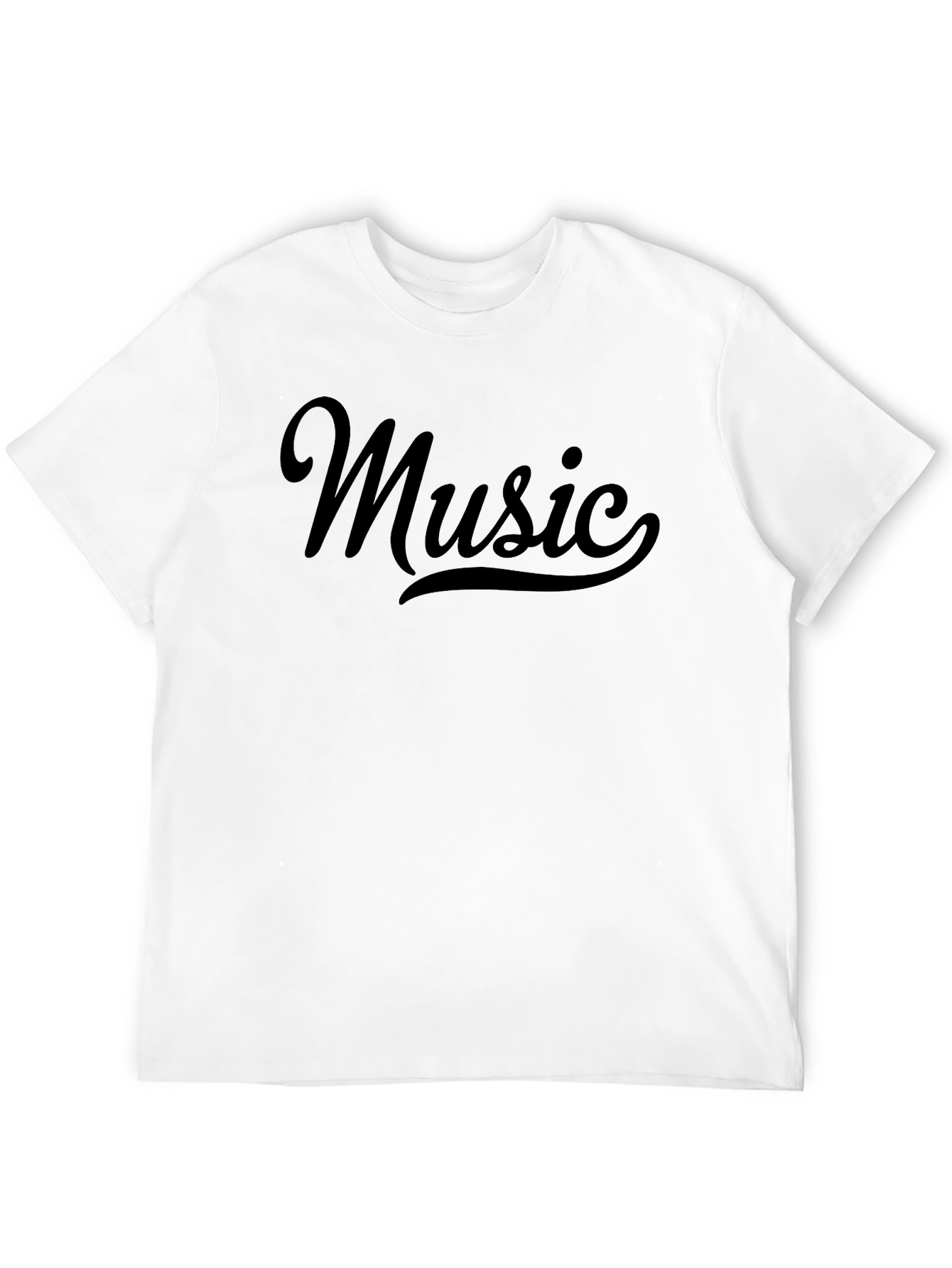Stylish Music Graphic Black T-Shirt