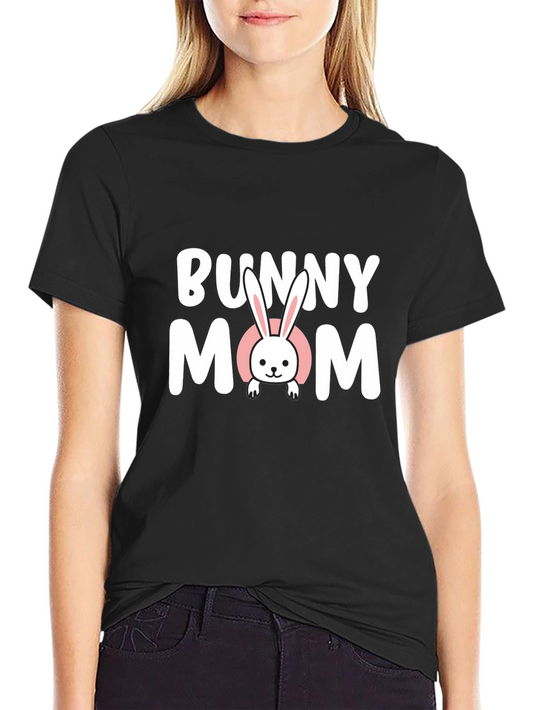 Bunny Mom Graphic T-Shirt - Black