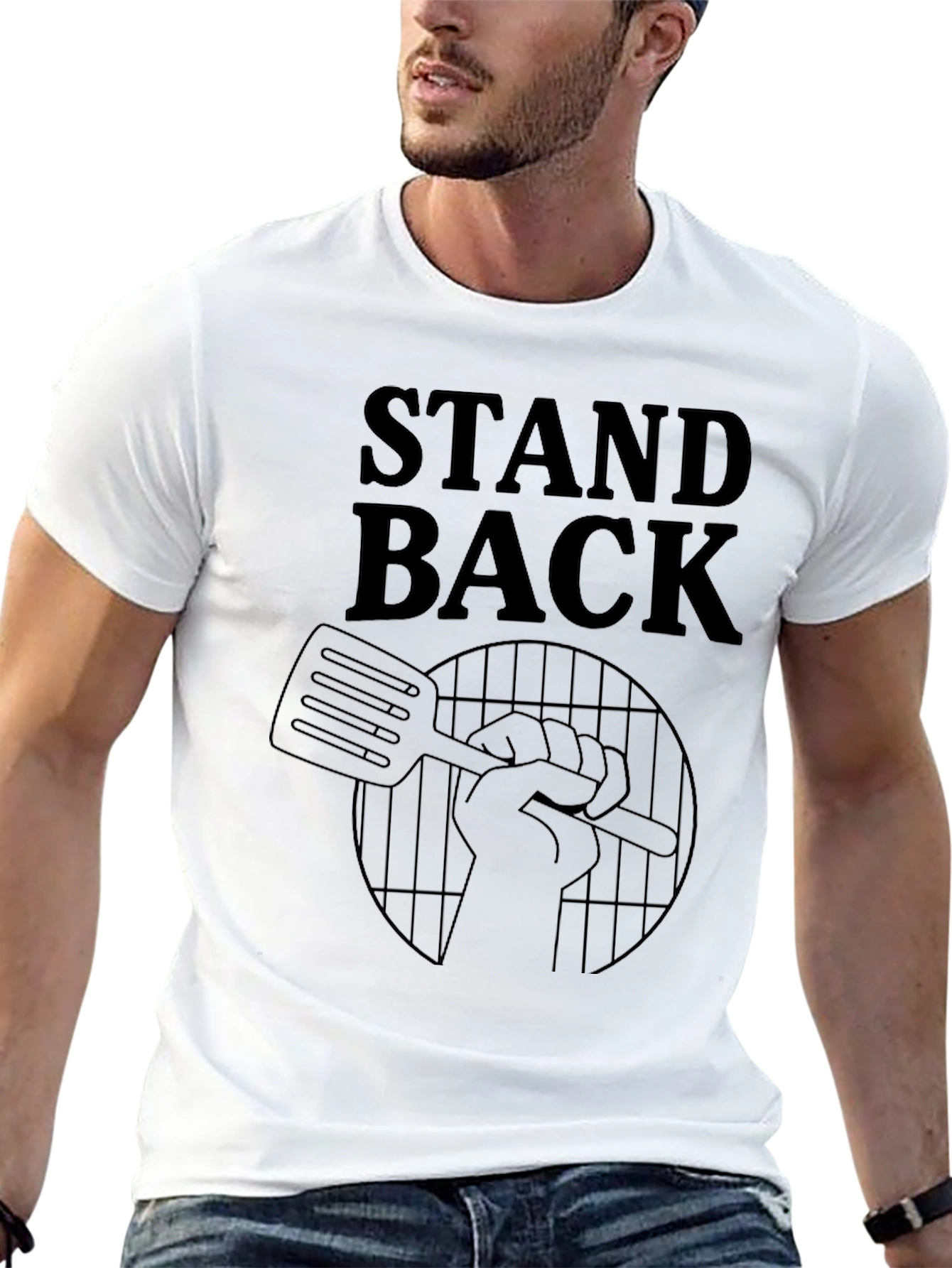 Stand Back BBQ T-Shirt - Grilling Master Design