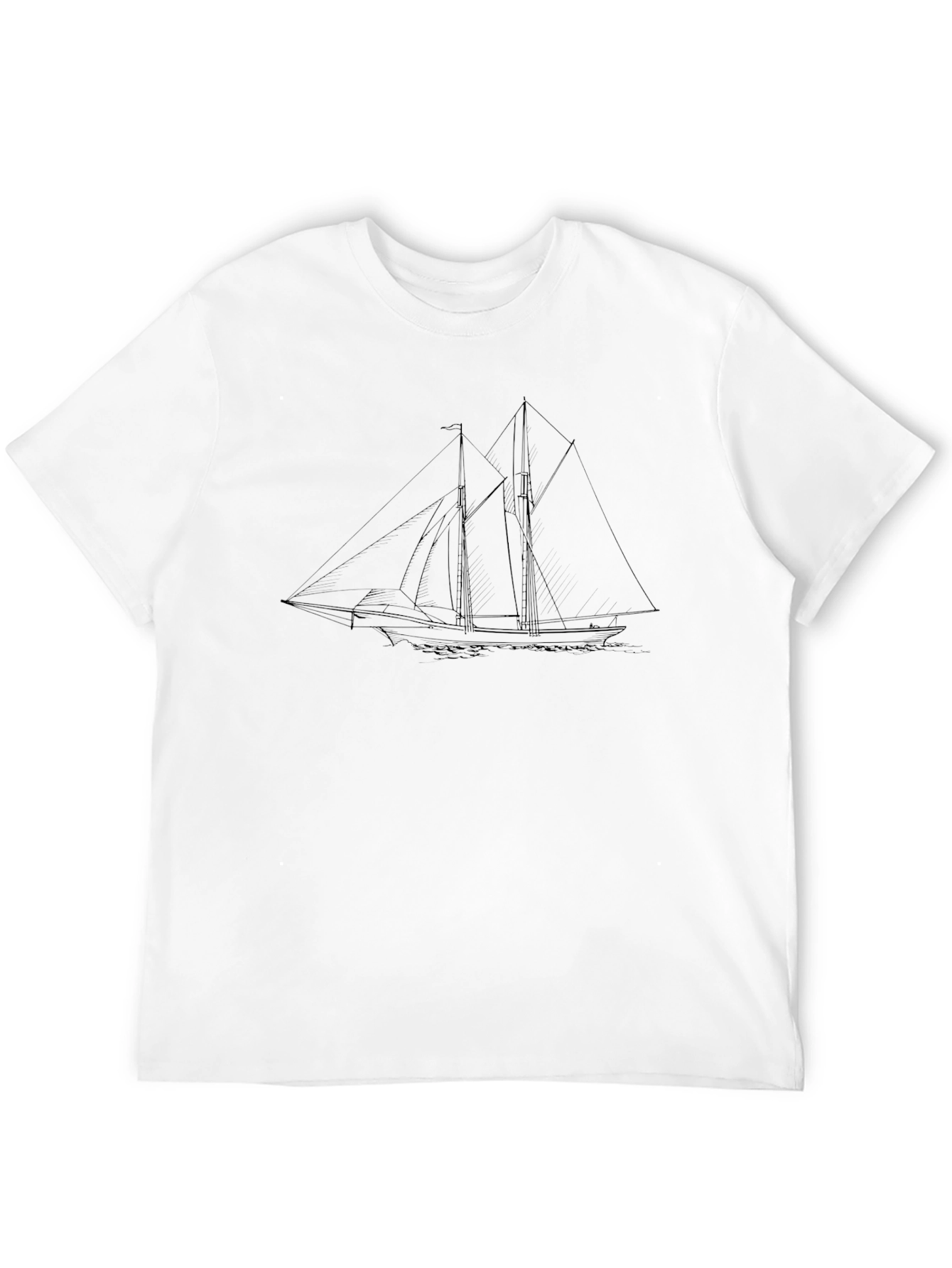 Sailing Sketch Black T-Shirt