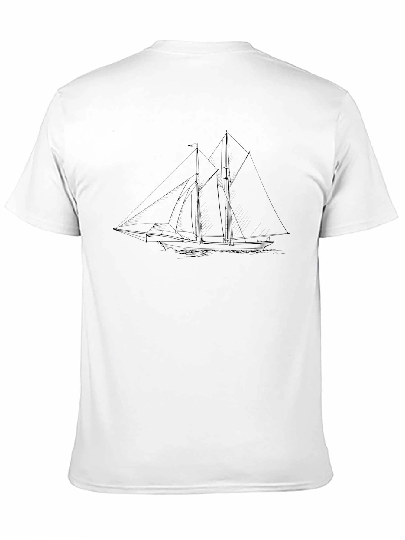 Sailing Sketch Black T-Shirt