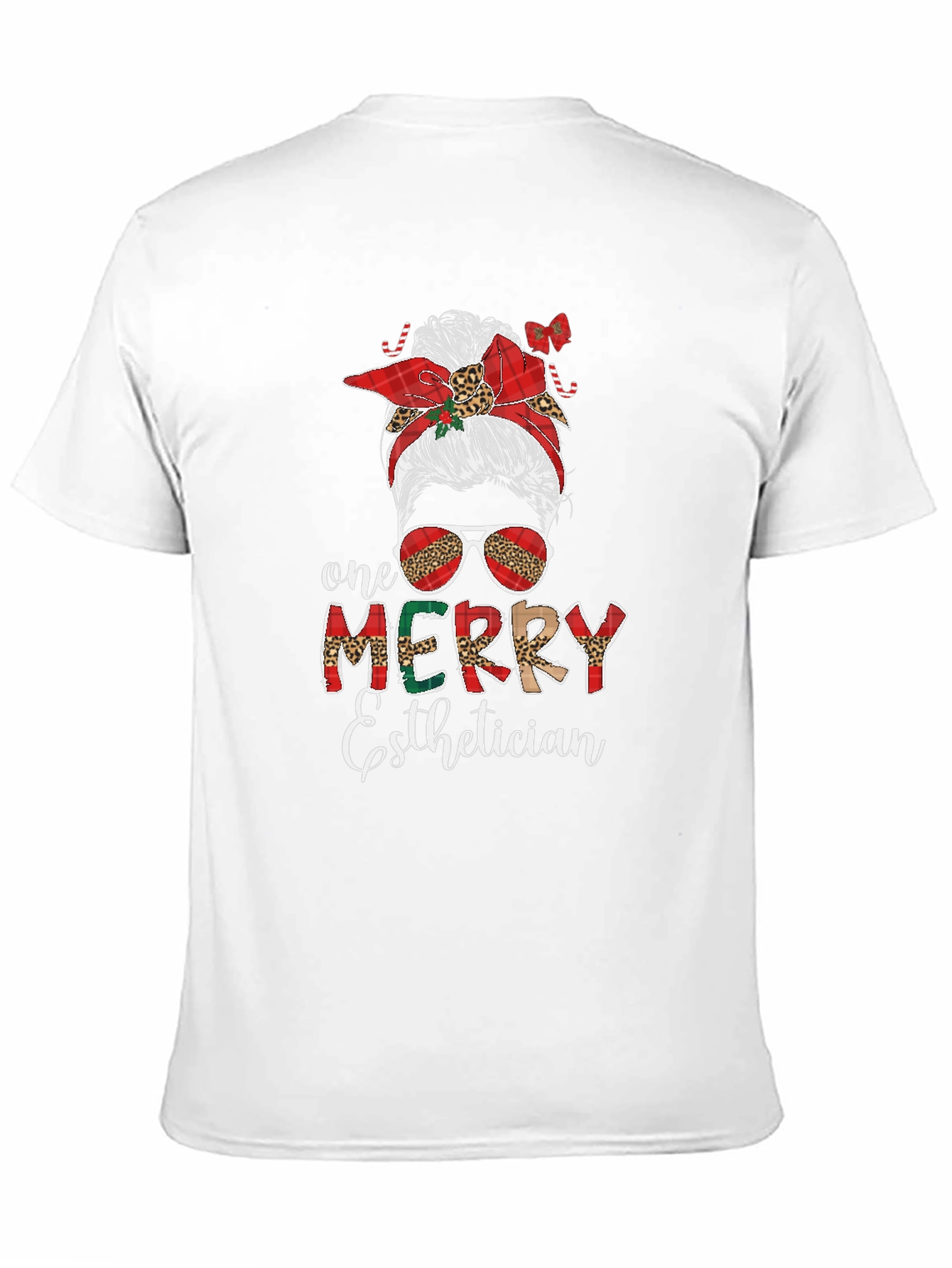 Merry Esthetician Messy Bun T-Shirt