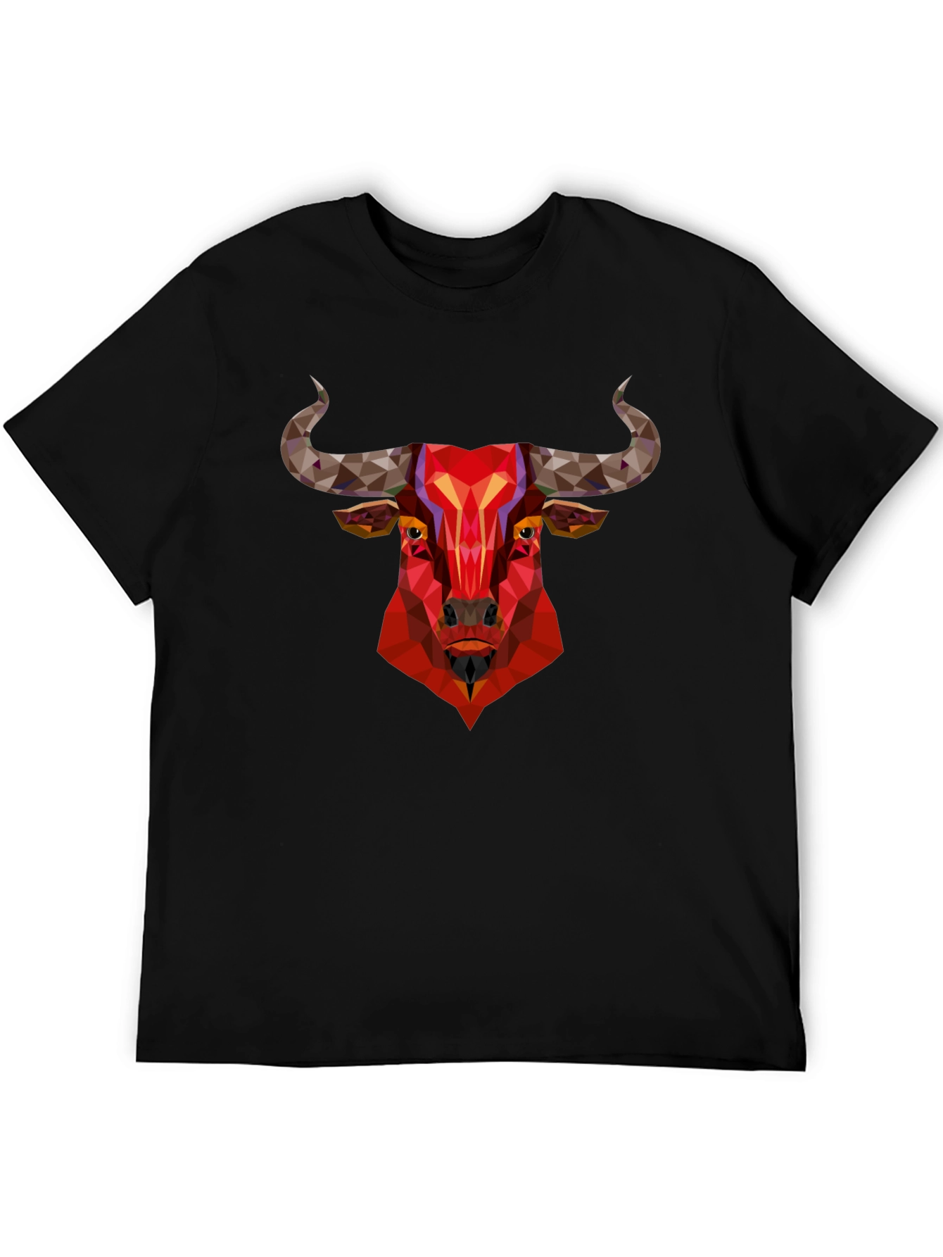 Geometric Bull Graphic Tee - Bold Statement Shirt