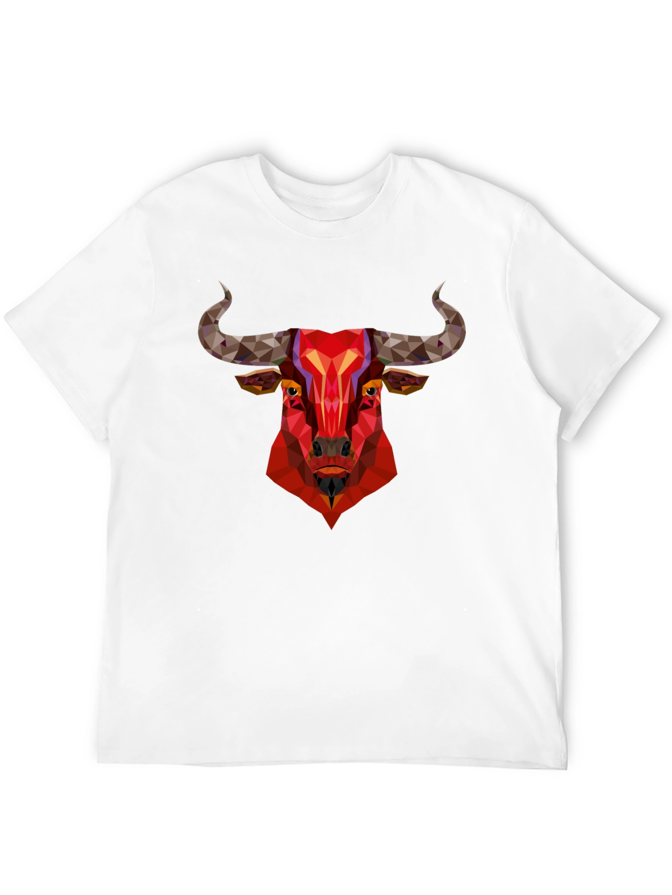 Geometric Bull Graphic Tee - Bold Statement Shirt