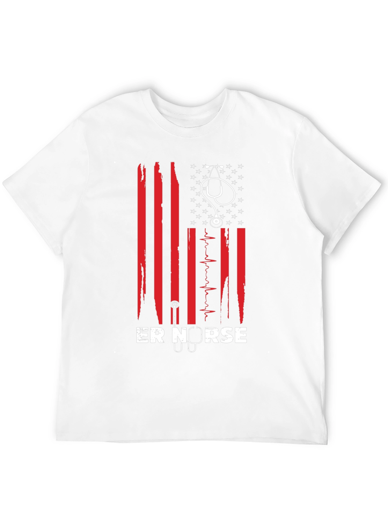 ER Nurse American Flag Graphic T-Shirt