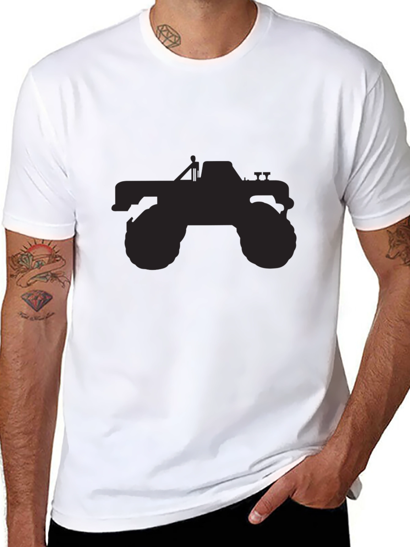 Monster Truck Graphic Tee - Black Cotton T-Shirt