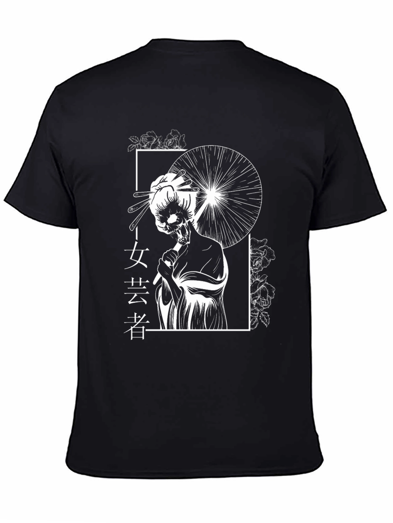 Geisha Skeleton Graphic T-Shirt - Unique Design