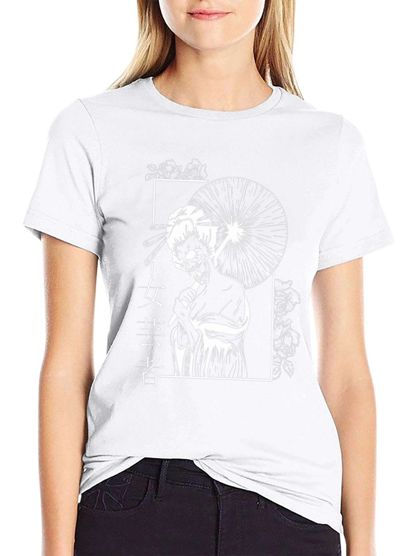 Geisha Skeleton Graphic T-Shirt - Unique Design