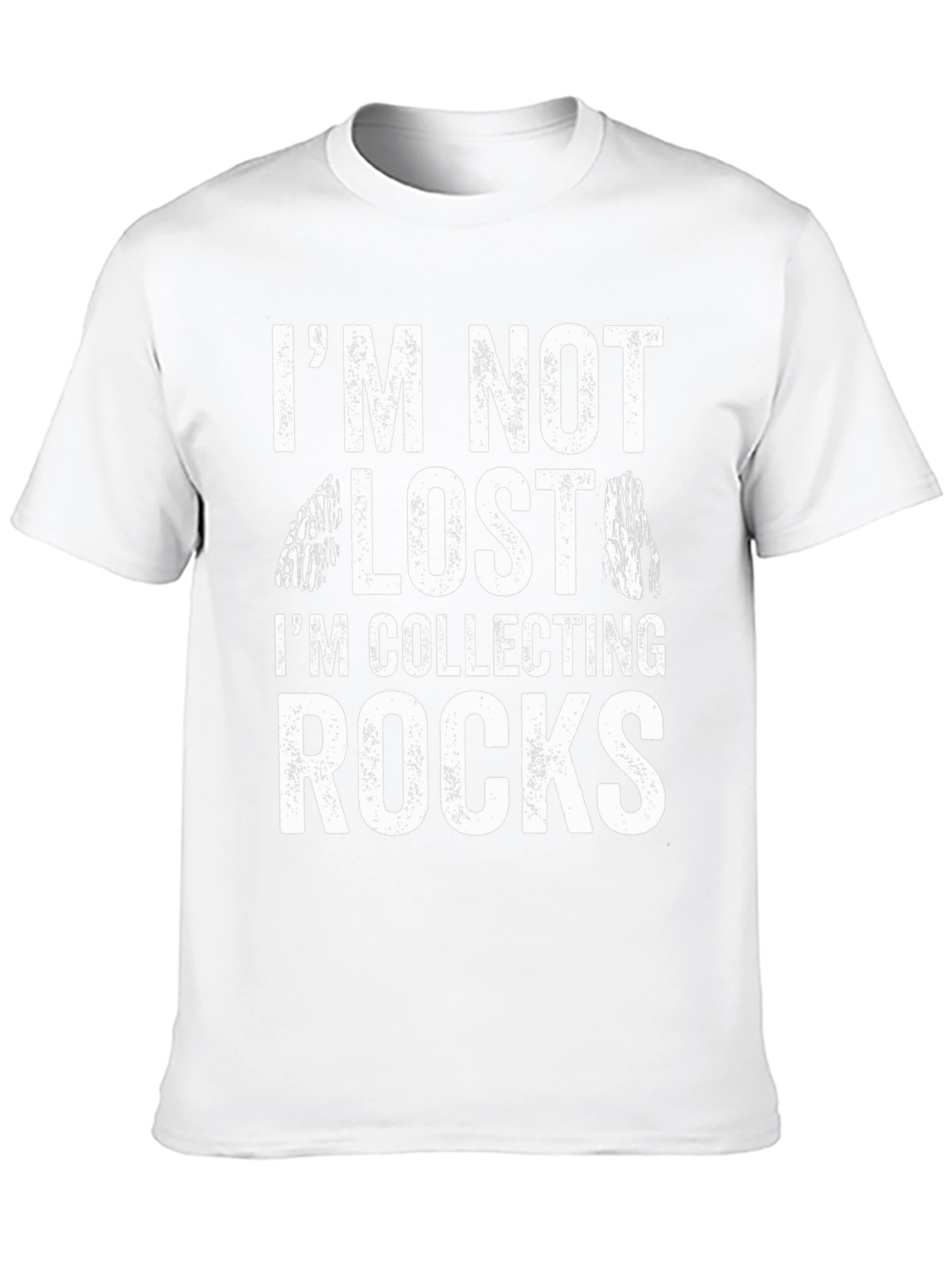 Im Not Lost Im Collecting Rocks Black T-Shirt