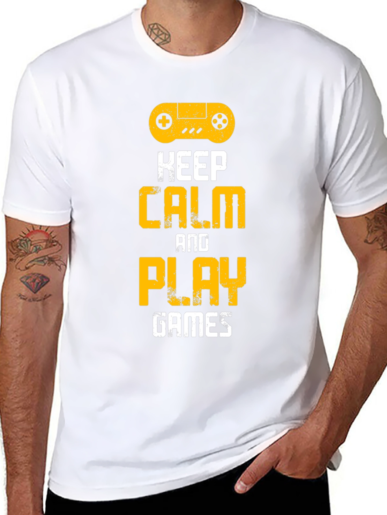 Keep Calm and Play Games Black T-Shirt