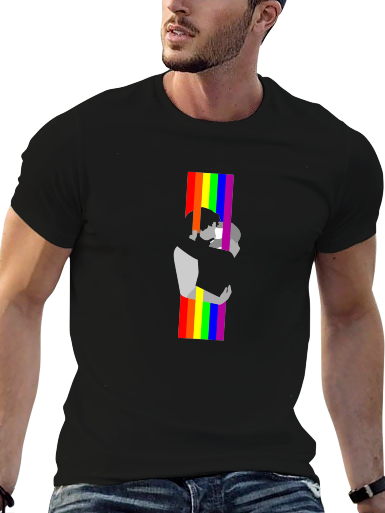 Pride Embrace Graphic Tee - Black LGBT T-Shirt