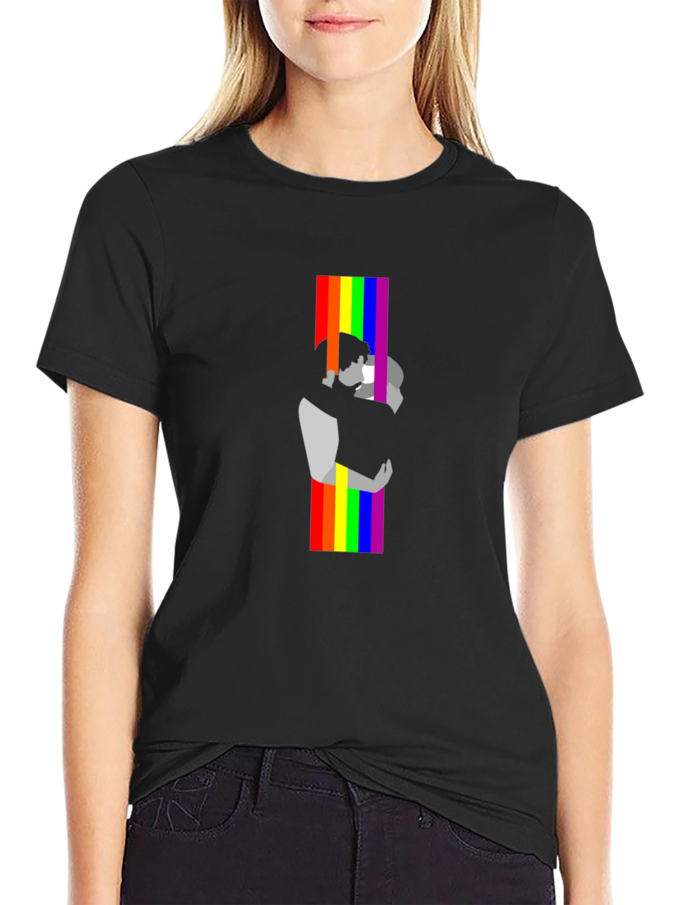 Pride Embrace Graphic Tee - Black LGBT T-Shirt
