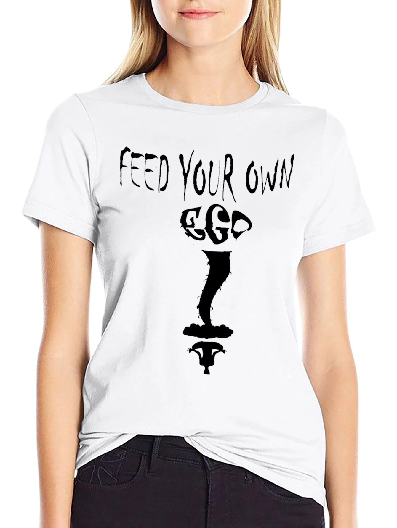 Feed Your Own Ego Black Graphic T-Shirt