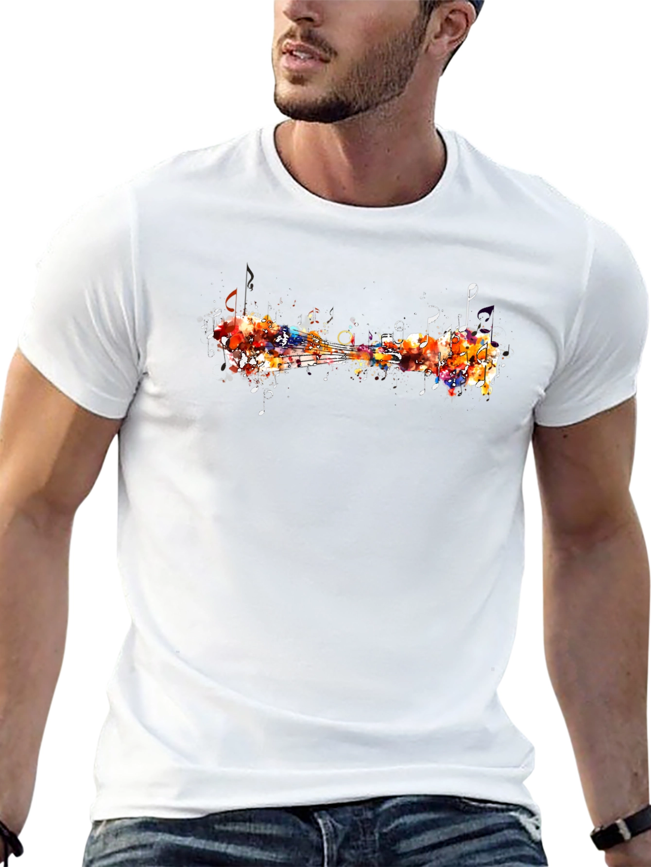 Abstract Guitar Graphic Tee - Music Lovers Shirt