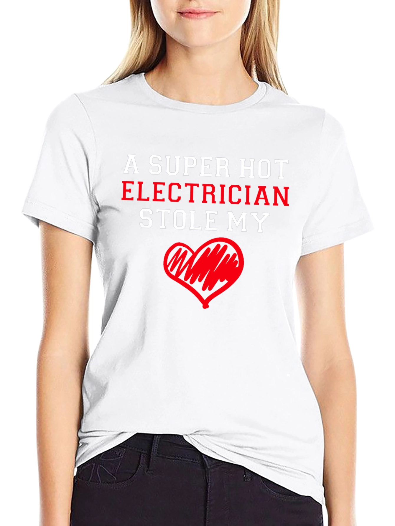 Super Hot Electrician Heart T-Shirt