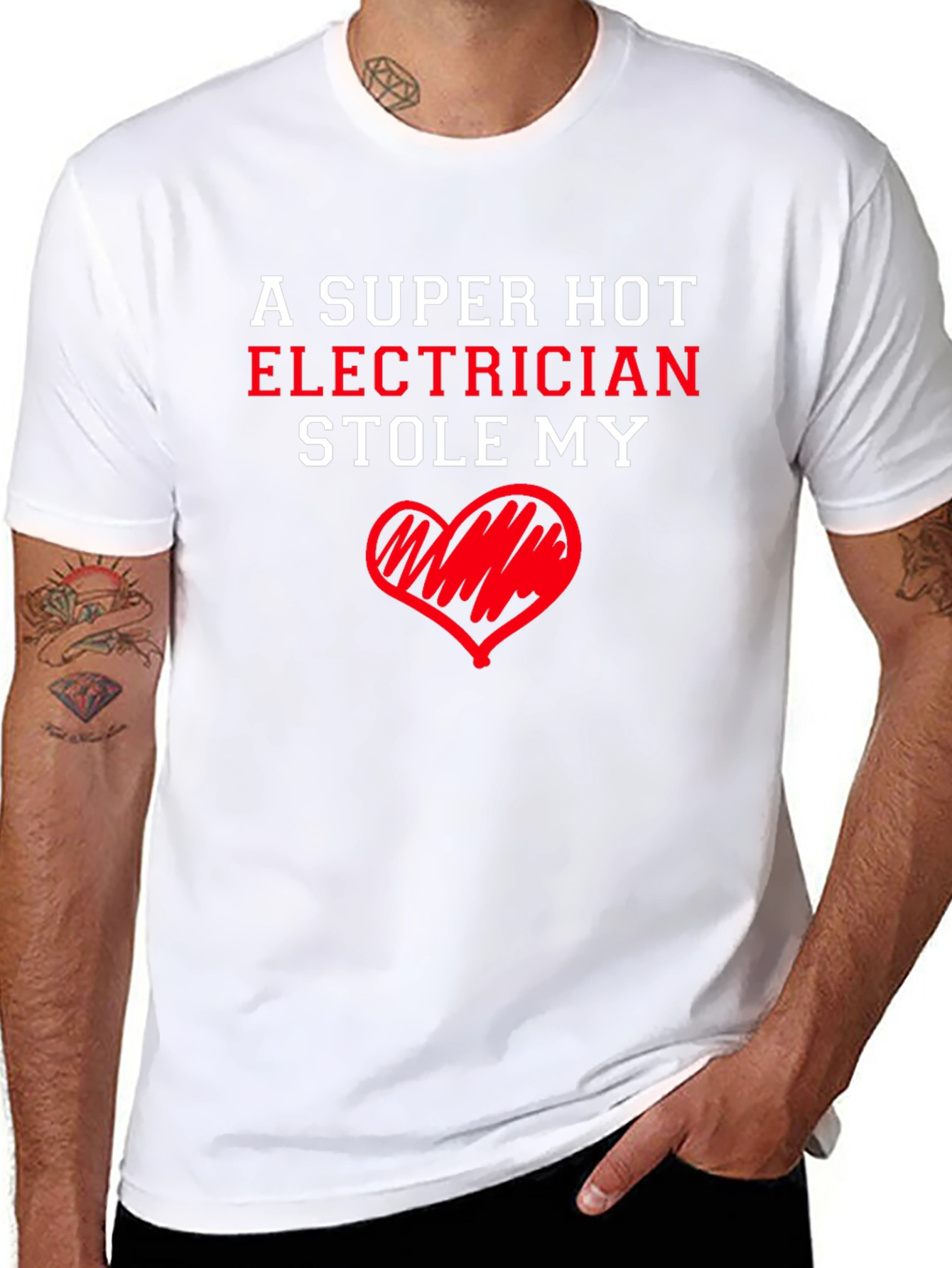 Super Hot Electrician Heart T-Shirt