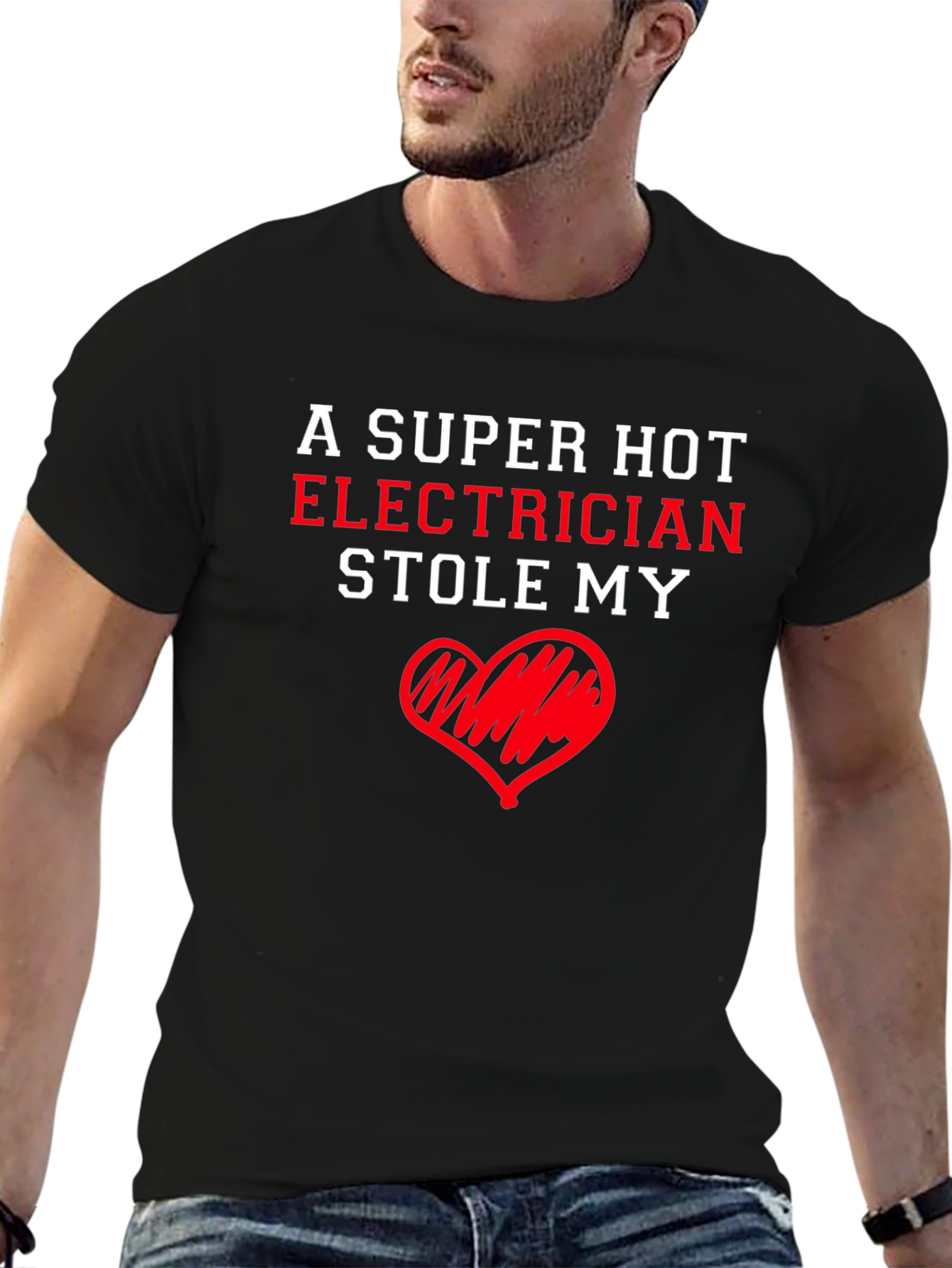 Super Hot Electrician Heart T-Shirt