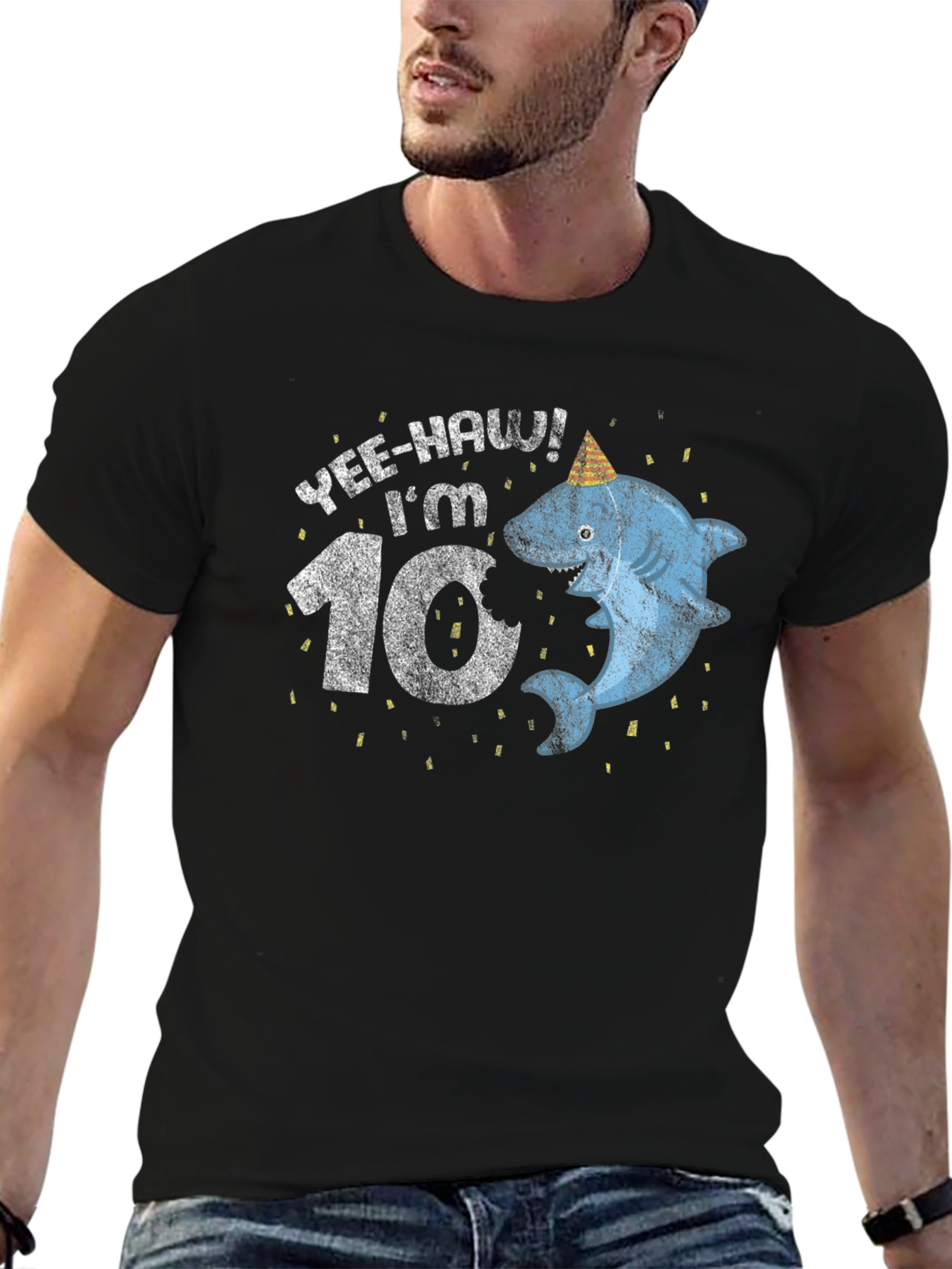 Yee-Haw Im 10! Shark Birthday T-Shirt