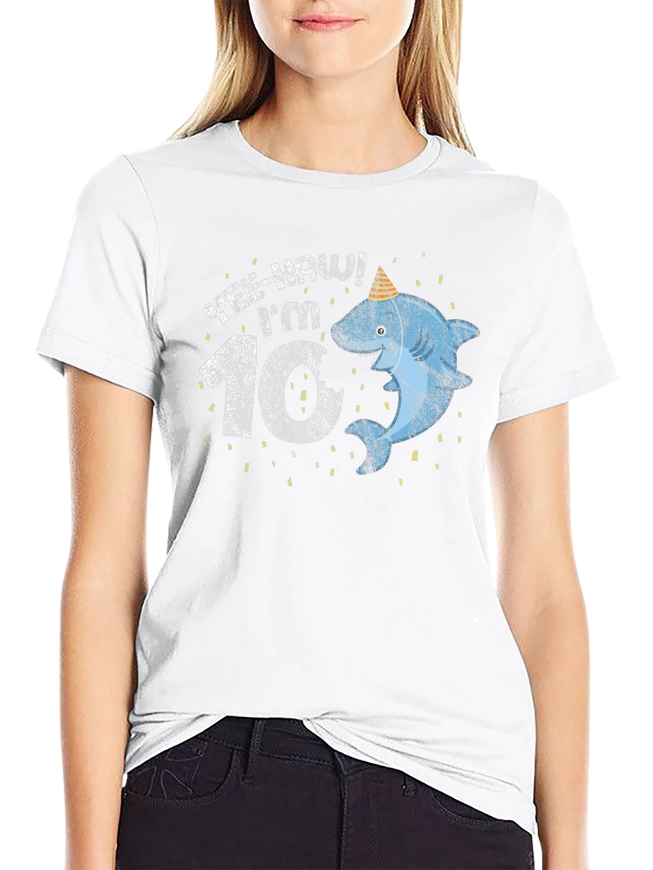 Yee-Haw Im 10! Shark Birthday T-Shirt