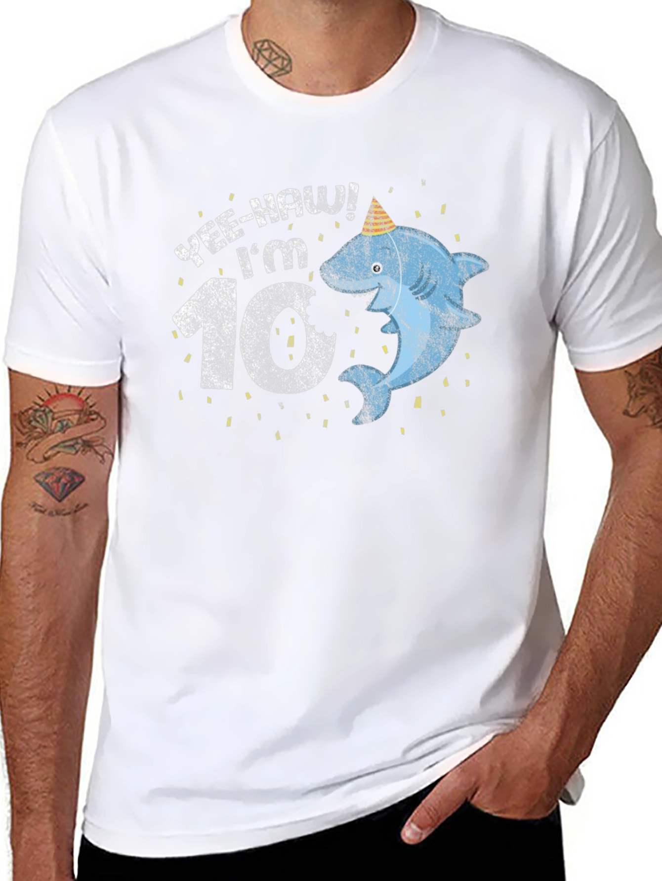 Yee-Haw Im 10! Shark Birthday T-Shirt