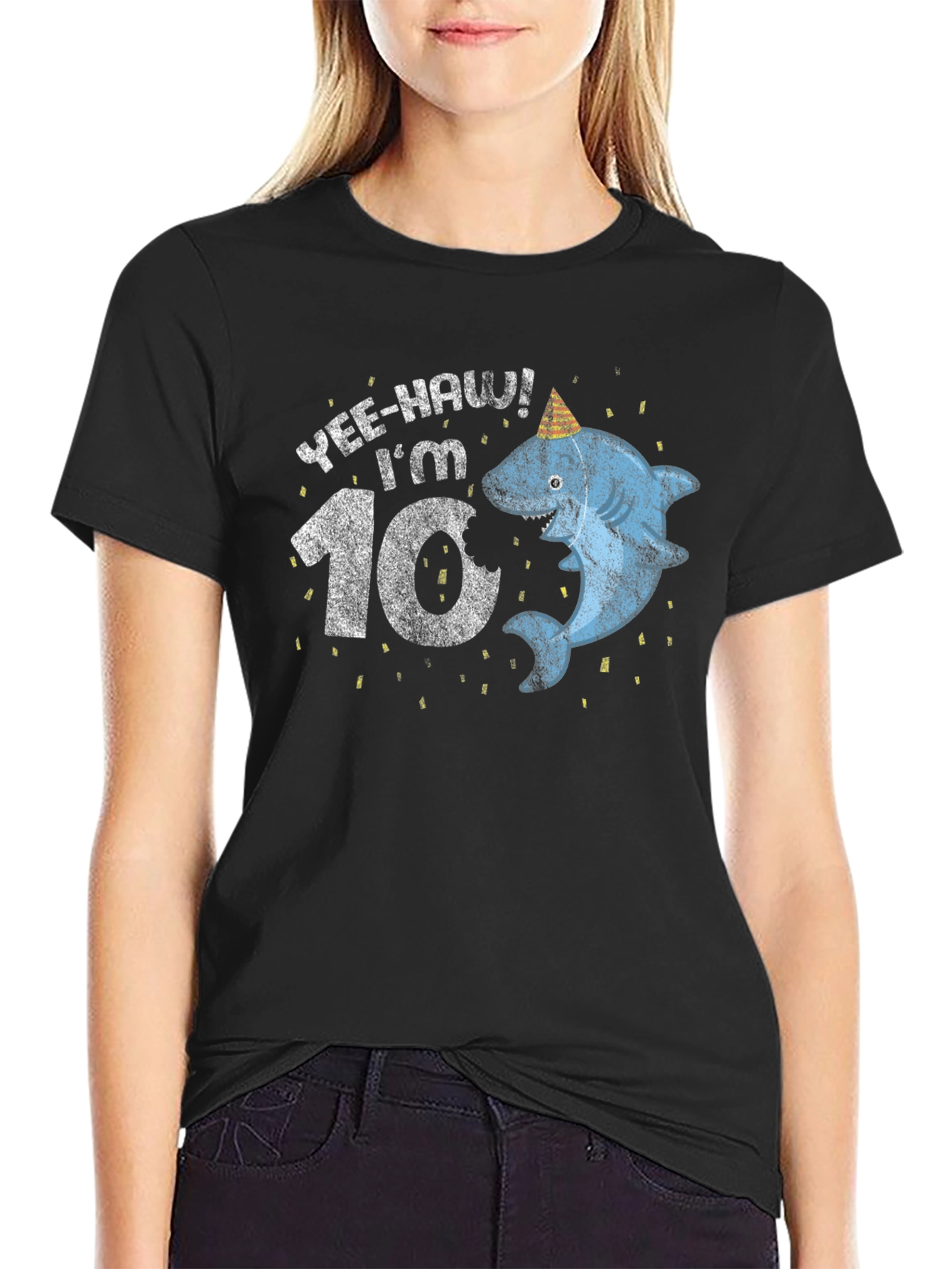 Yee-Haw Im 10! Shark Birthday T-Shirt