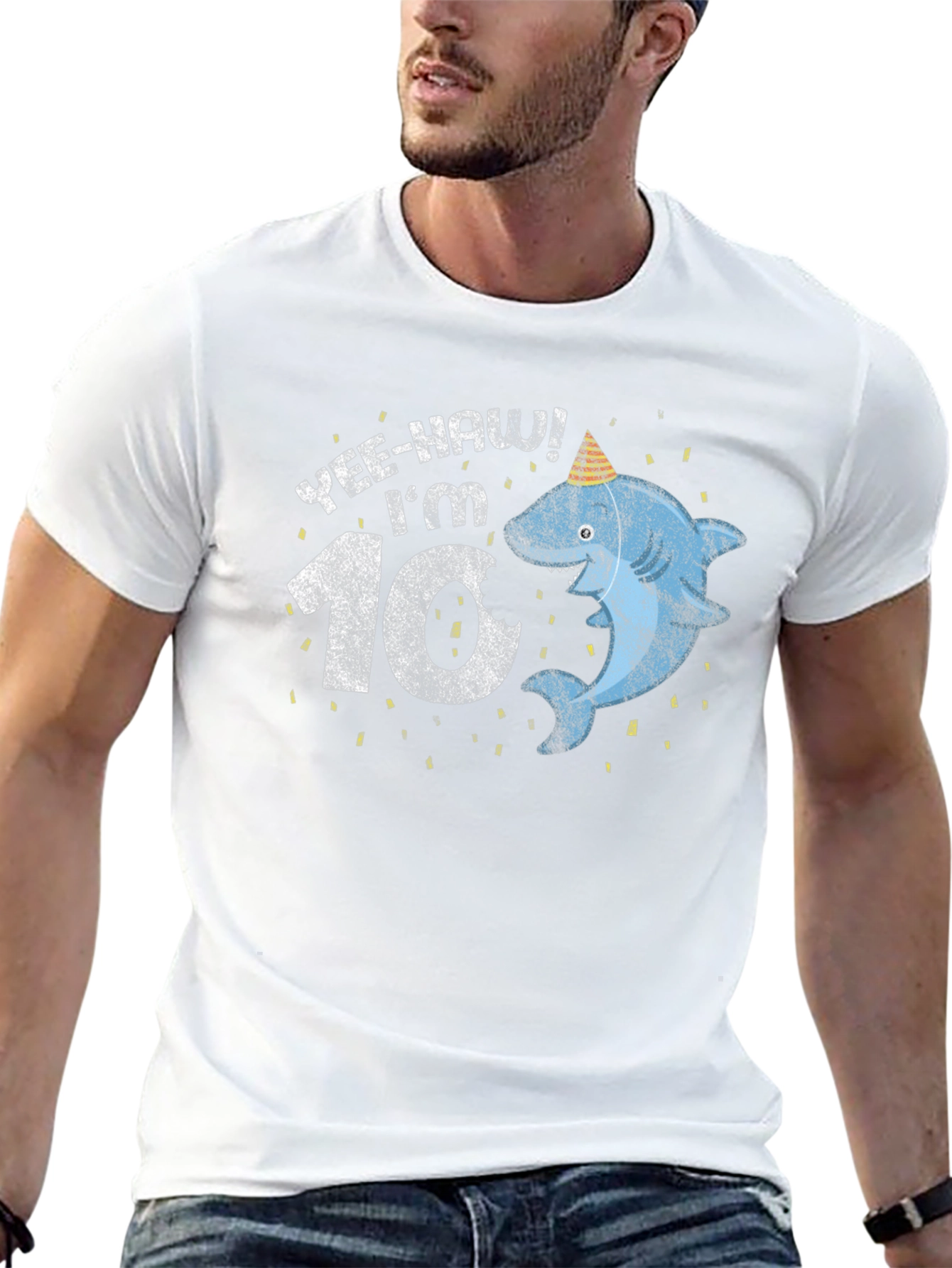 Yee-Haw Im 10! Shark Birthday T-Shirt