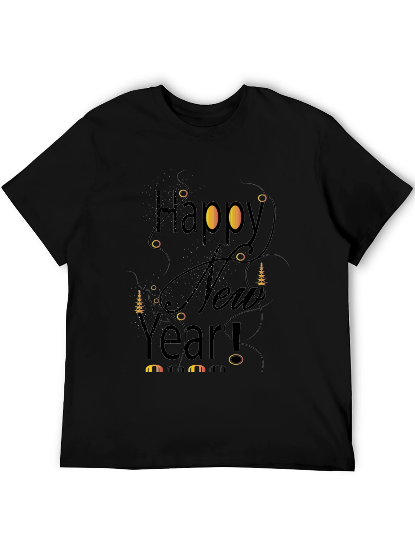 Happy New Year Black T-Shirt Graphic Tee