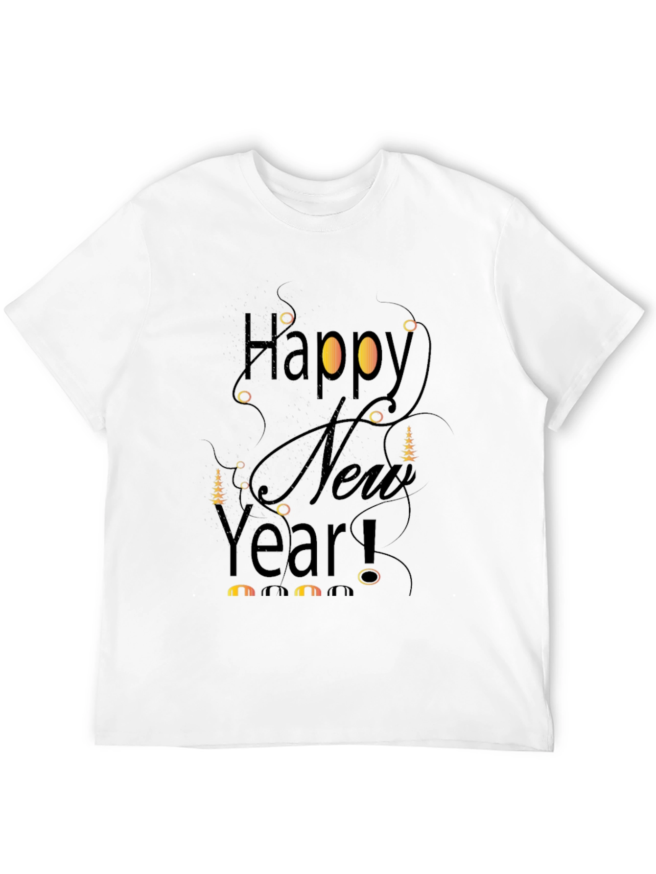 Happy New Year Black T-Shirt Graphic Tee