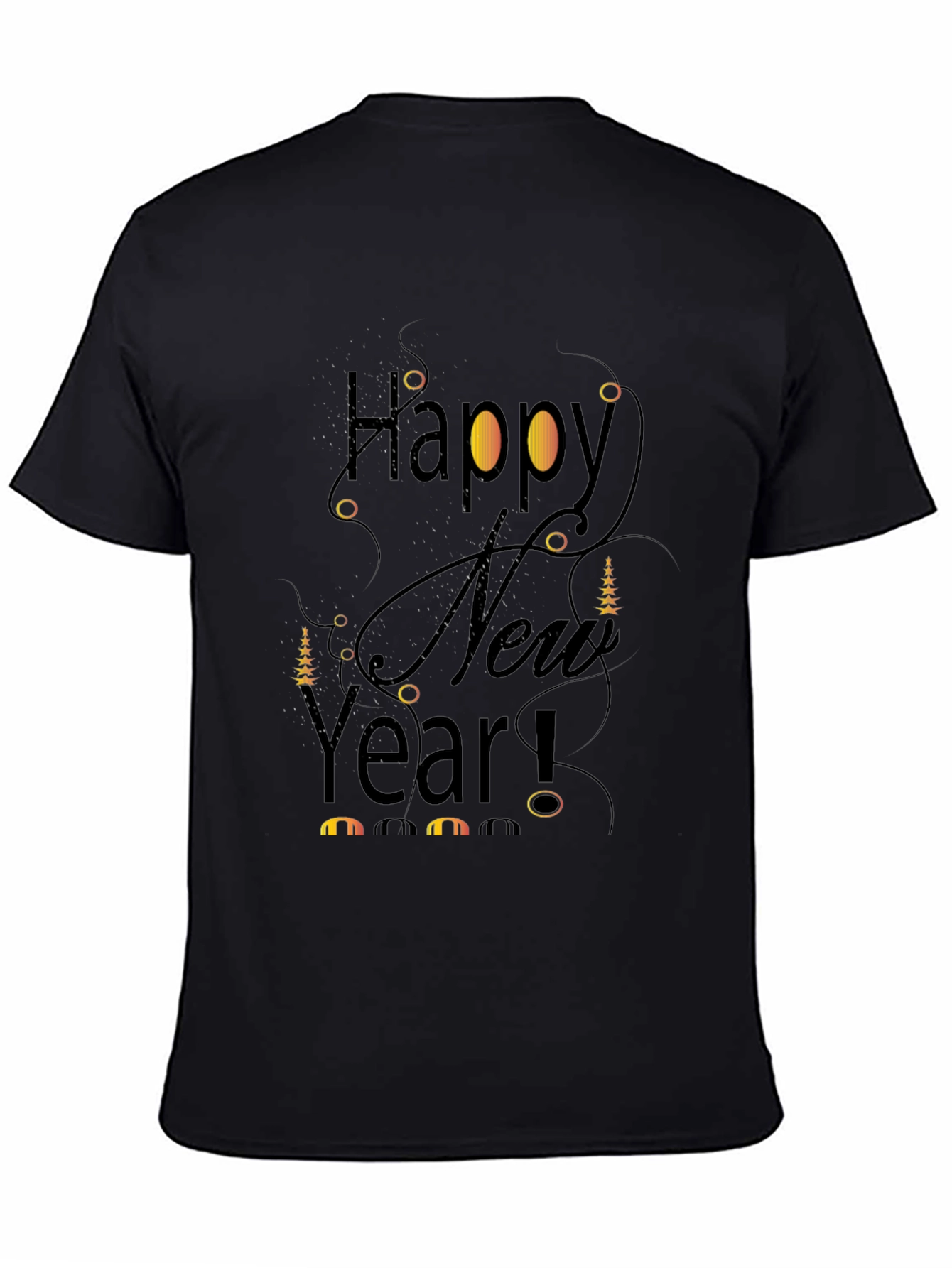 Happy New Year Black T-Shirt Graphic Tee