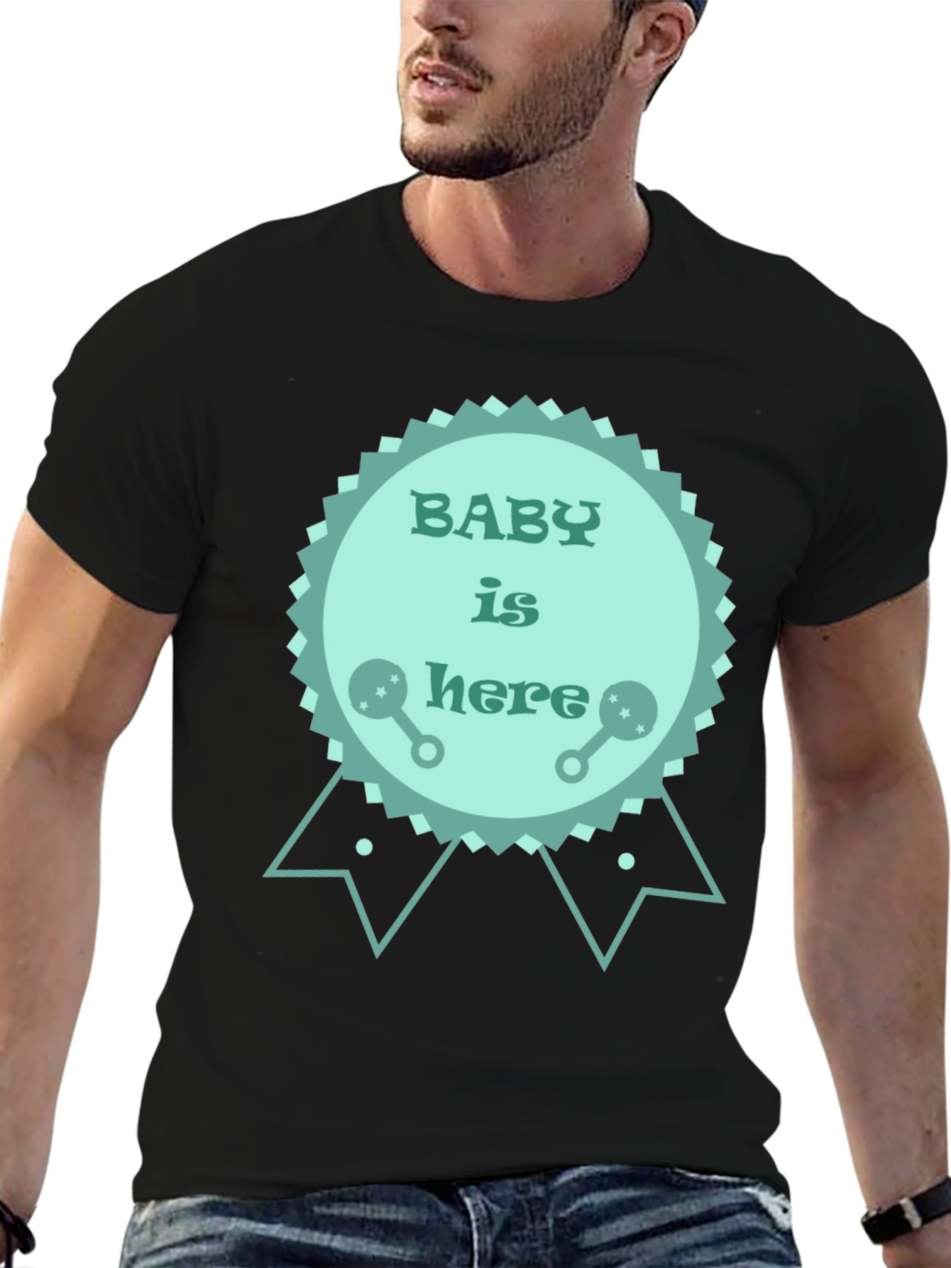 Baby is Here T-Shirt - New Baby Announcement Tee