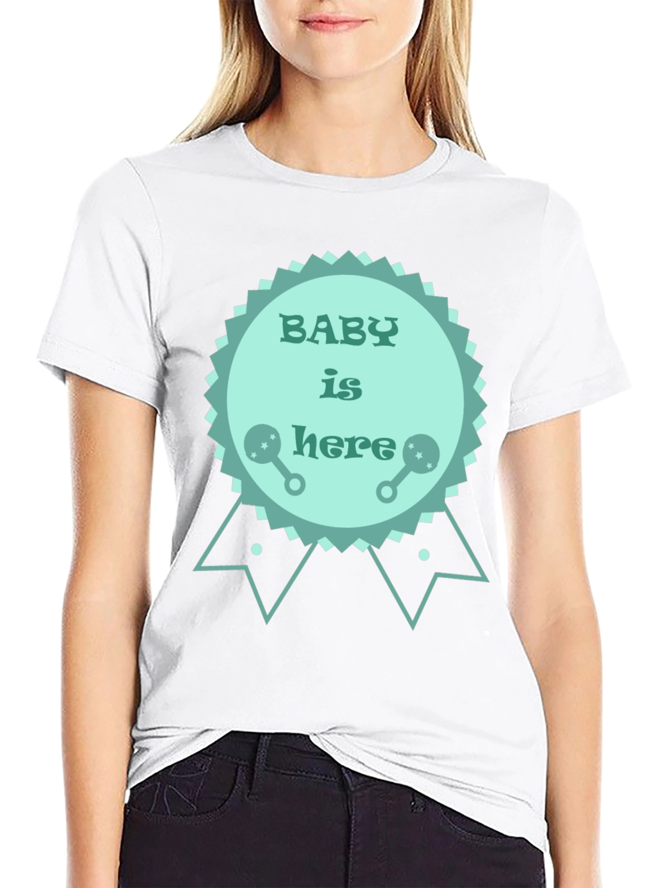 Baby is Here T-Shirt - New Baby Announcement Tee