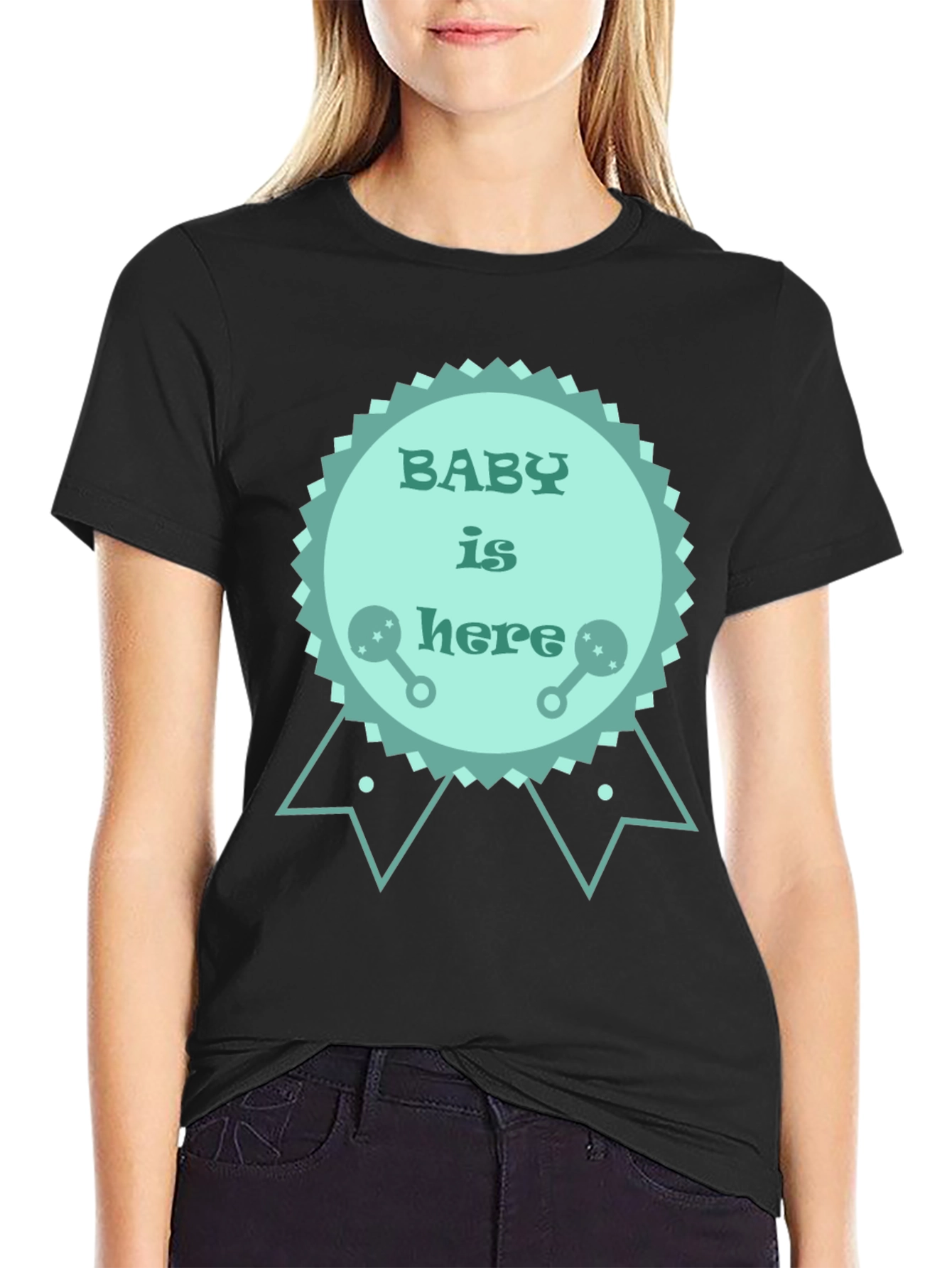 Baby is Here T-Shirt - New Baby Announcement Tee