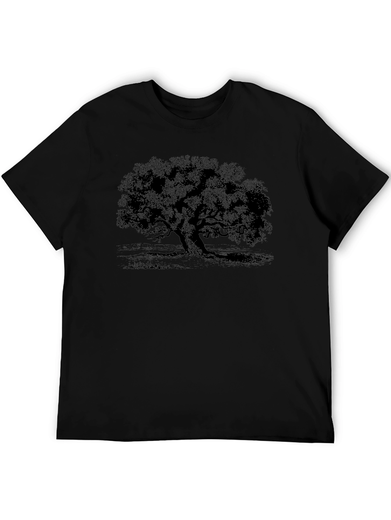 Classic Tree Graphic Tee - Black Cotton Comfort