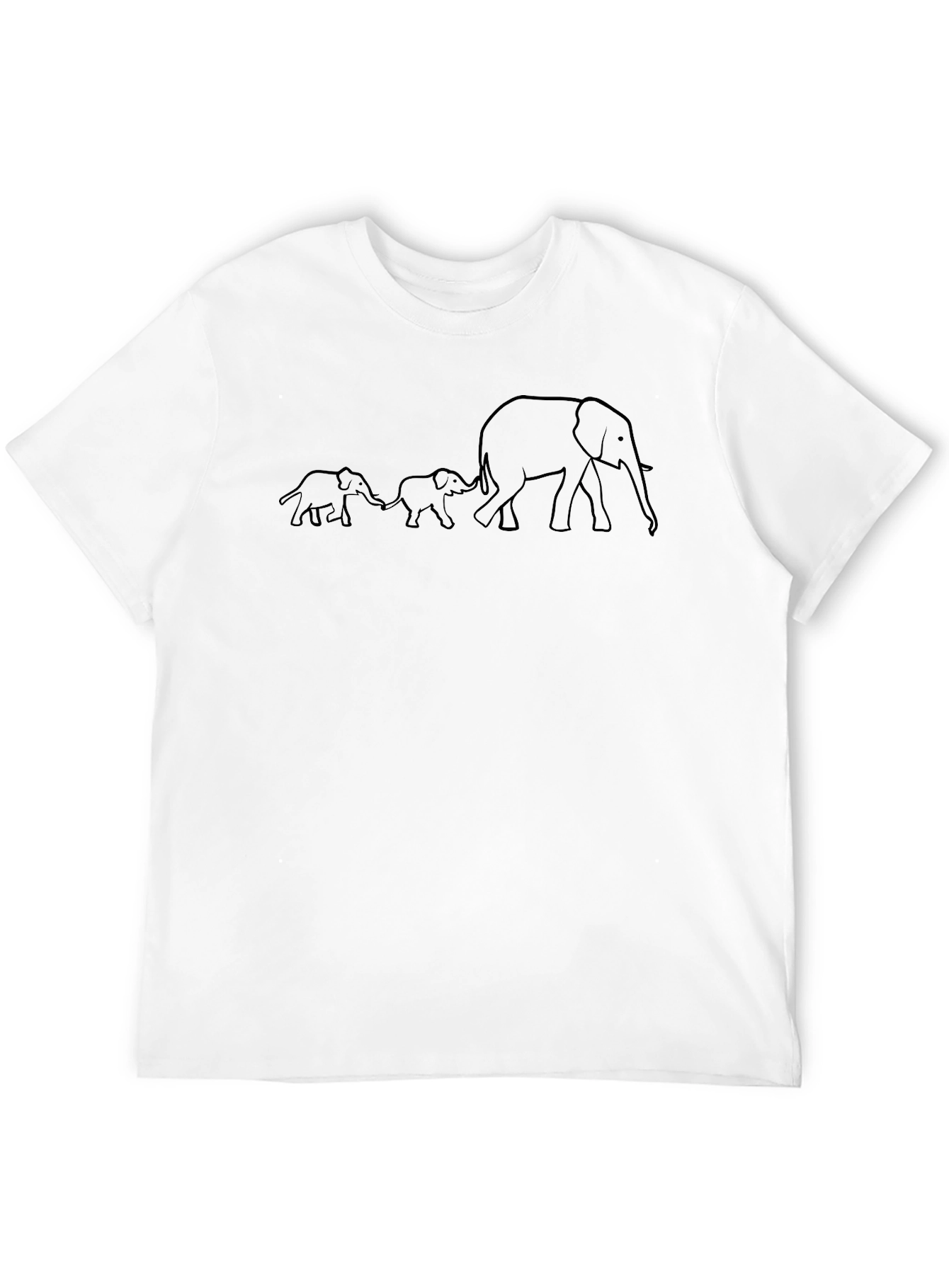 Elephant Family Graphic Print Tee - Black