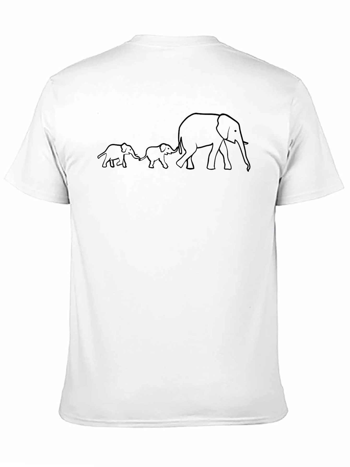 Elephant Family Graphic Print Tee - Black