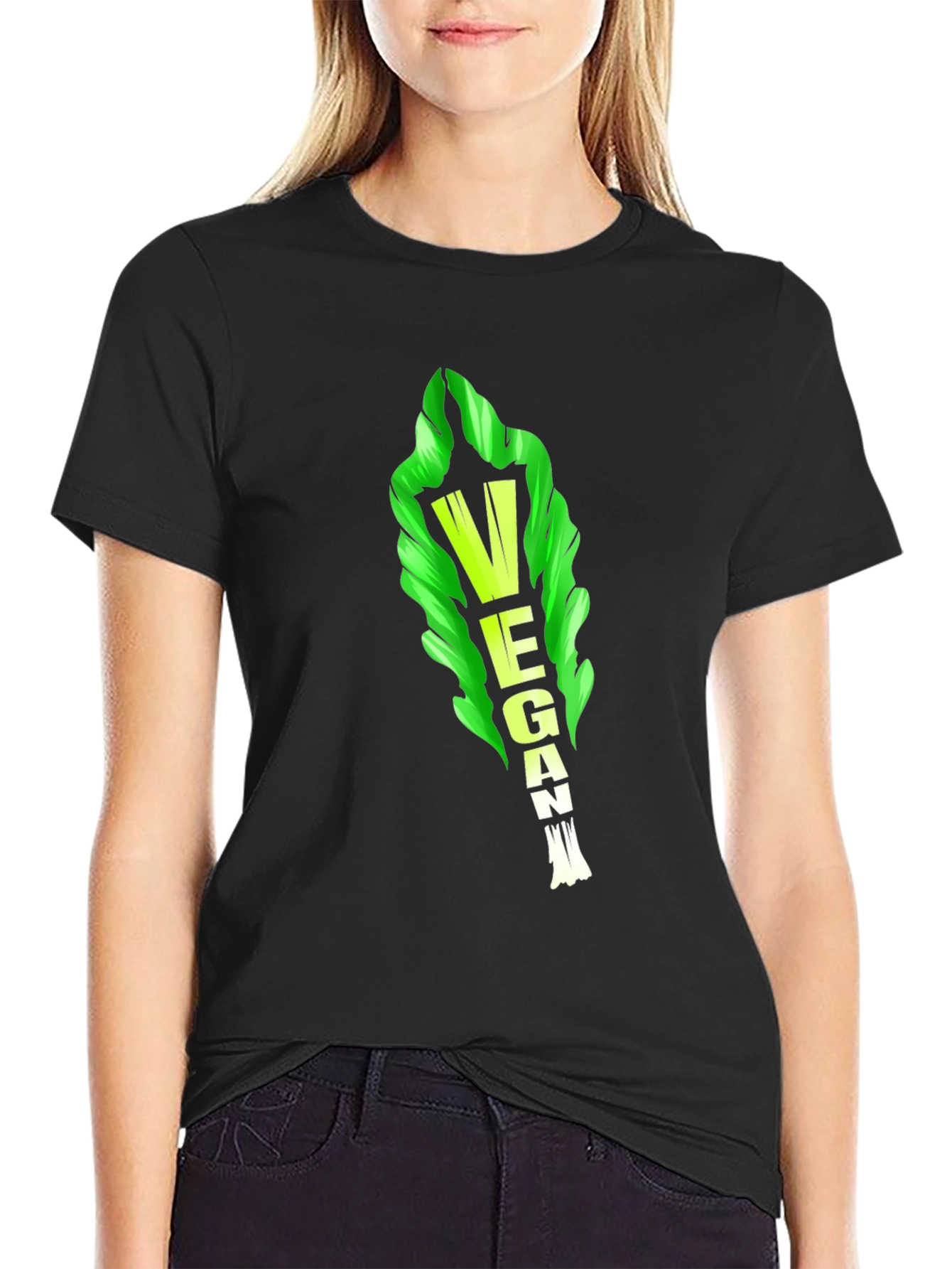 Vegan Lettuce Graphic Tee - Black