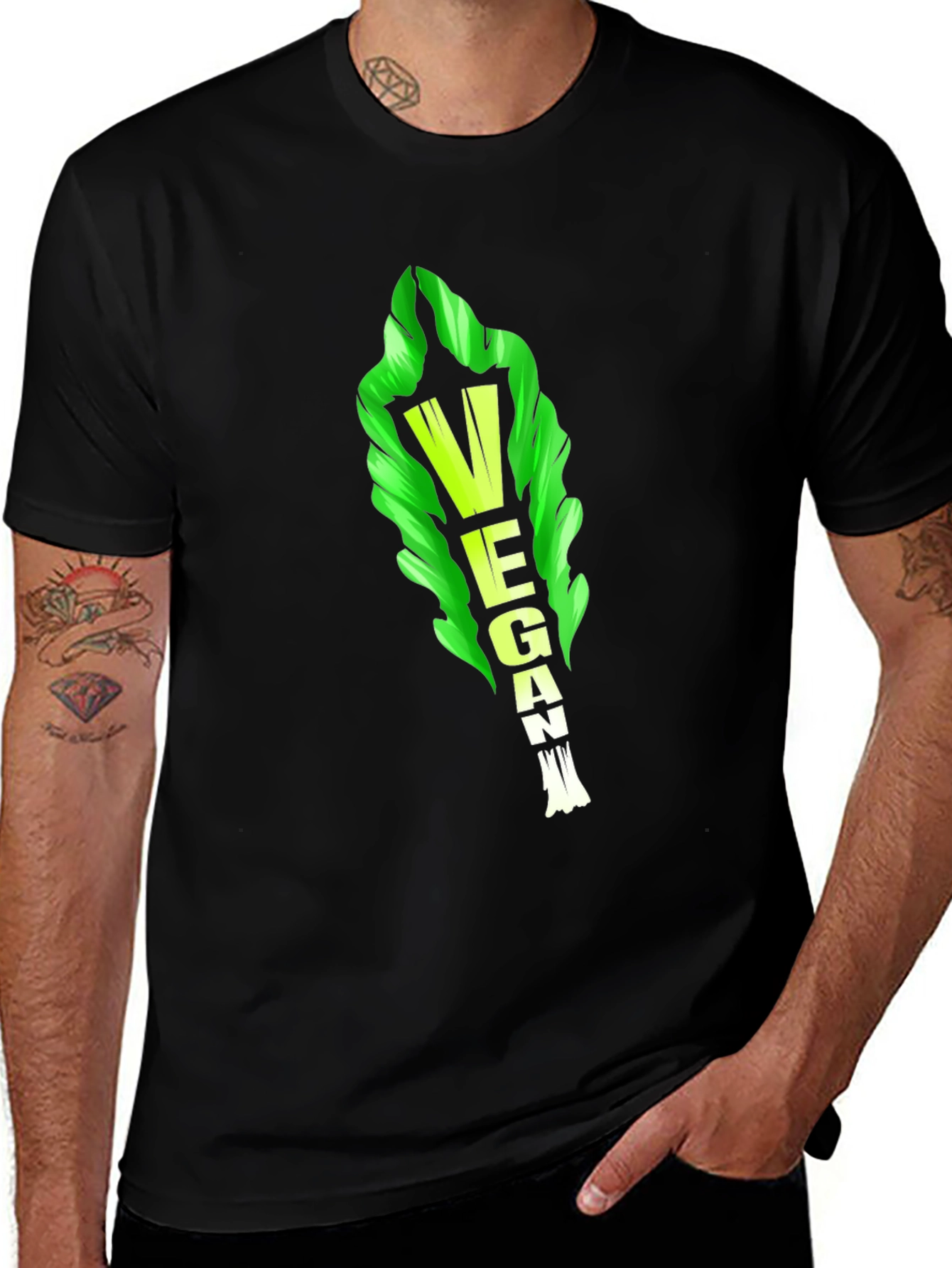 Vegan Lettuce Graphic Tee - Black