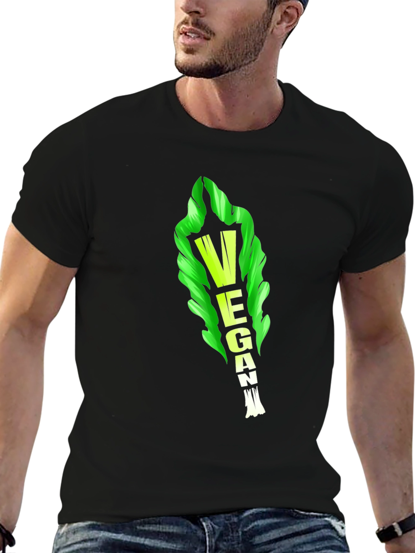 Vegan Lettuce Graphic Tee - Black