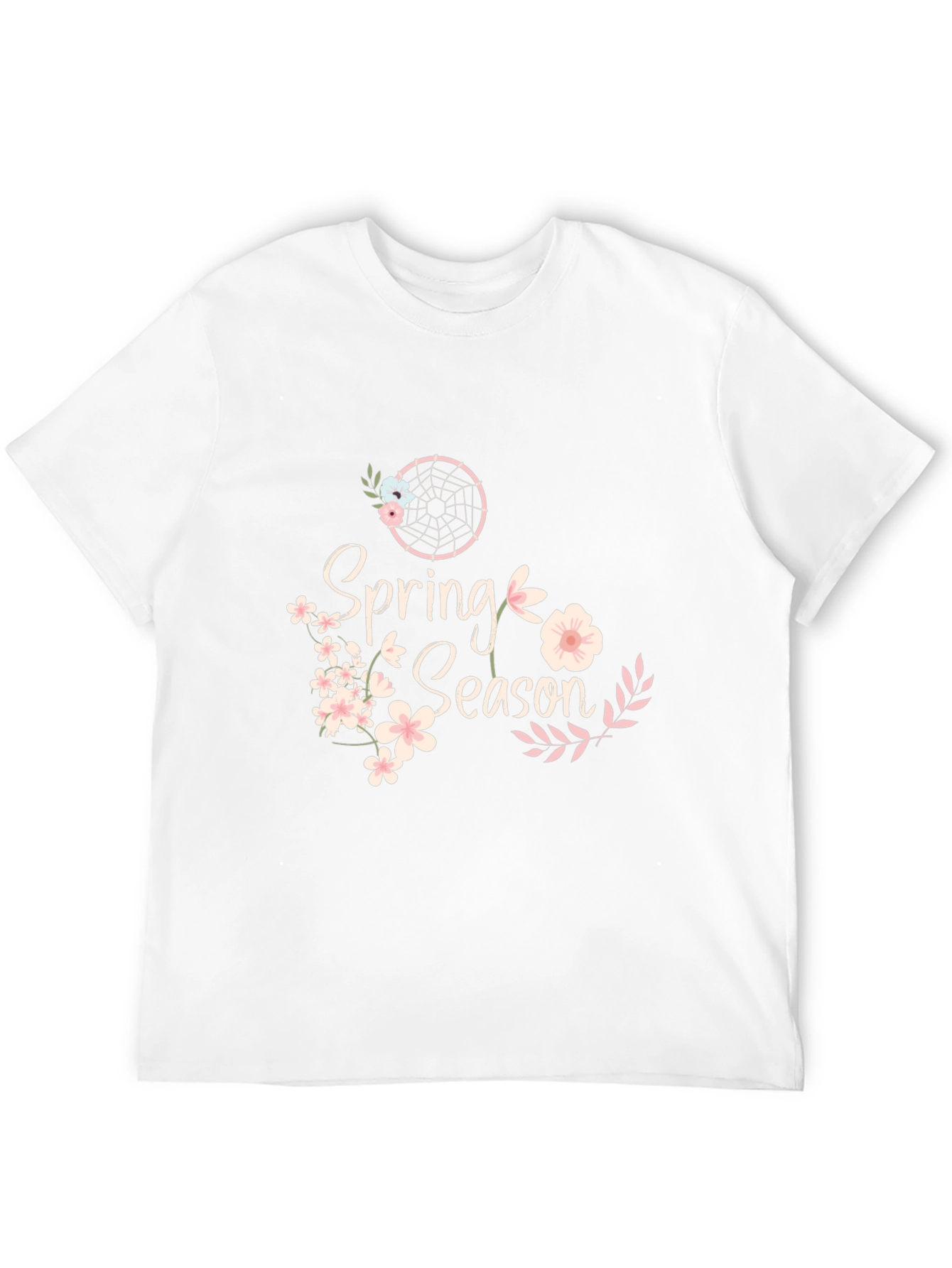 Spring Season Floral Graphic Black T-Shirt