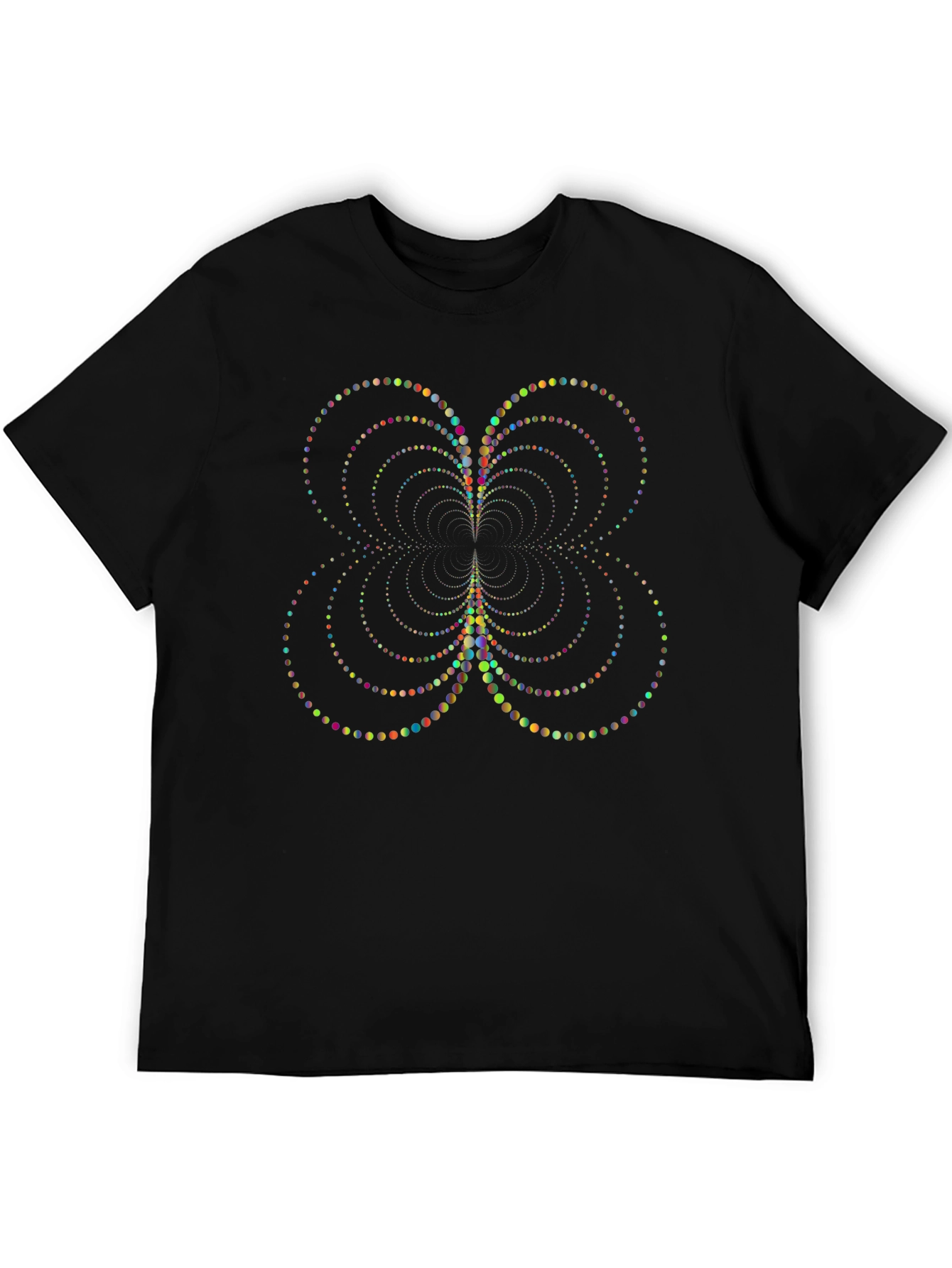 Abstract Dot Pattern Black T-Shirt