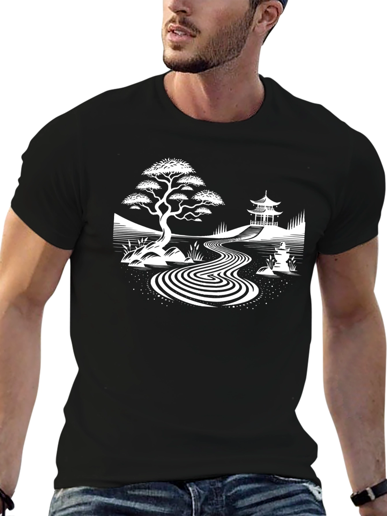 Zen Garden T-Shirt - Peaceful Japanese Design