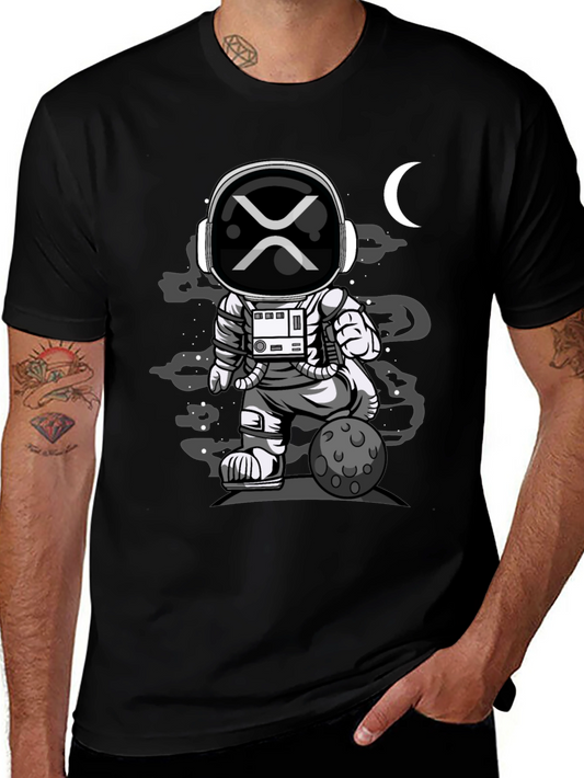 Astronaut XRP Moon T-Shirt - Crypto Space Tee
