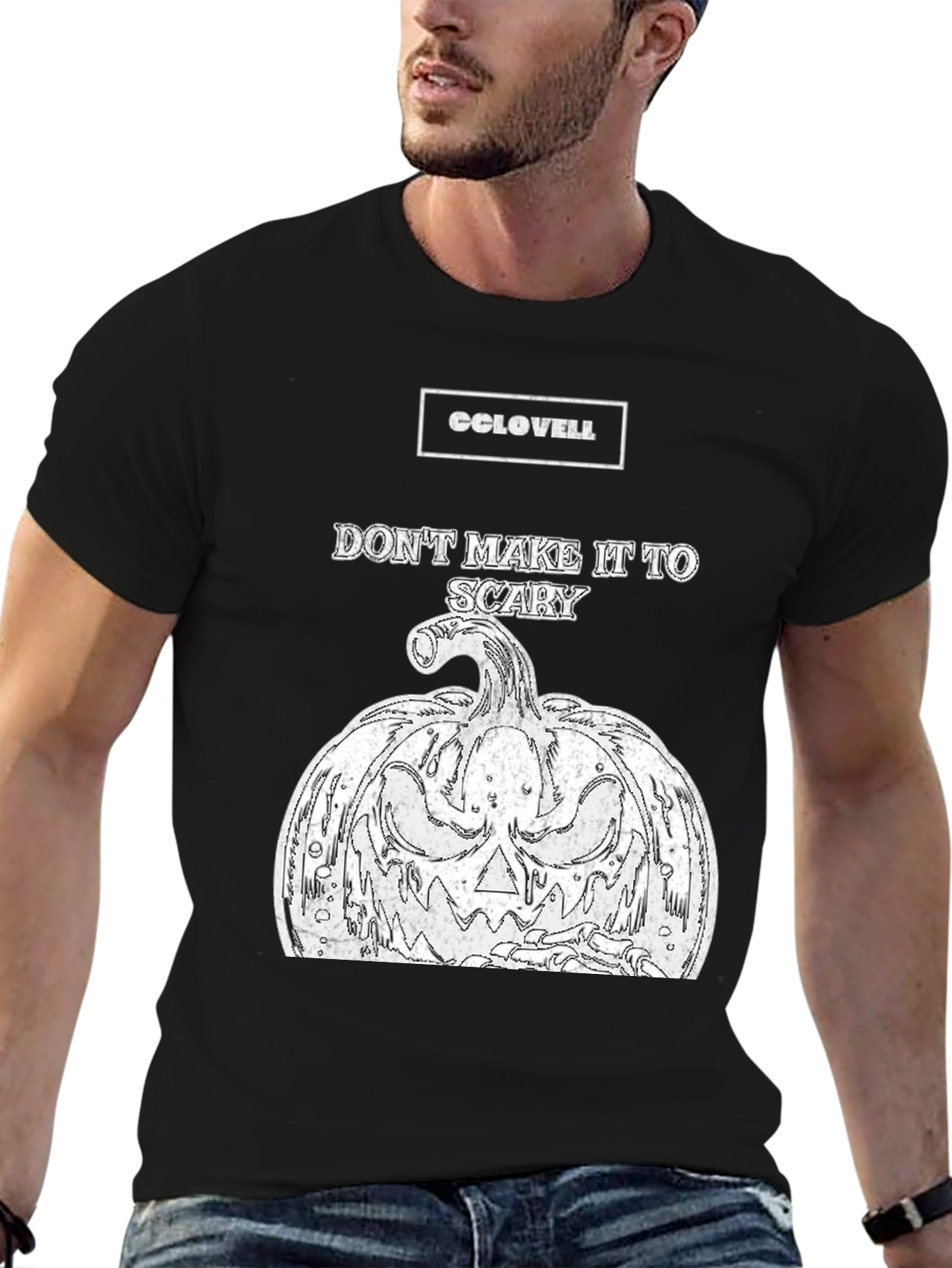 CCLOVELL Dont Make It Too Scary Halloween Pumpkin T-Shirt