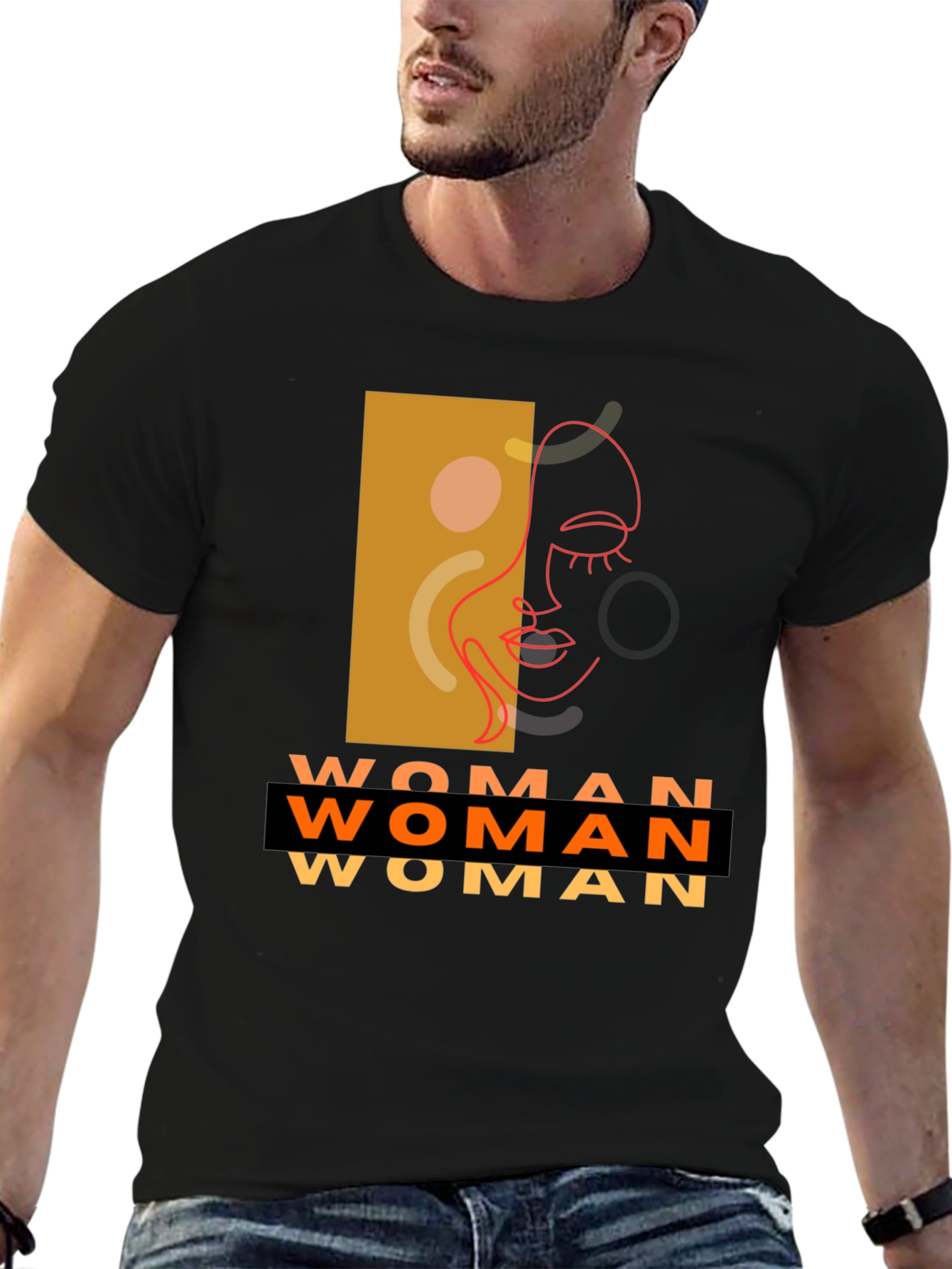 Woman Graphic Tee - Abstract Face Art Print Shirt