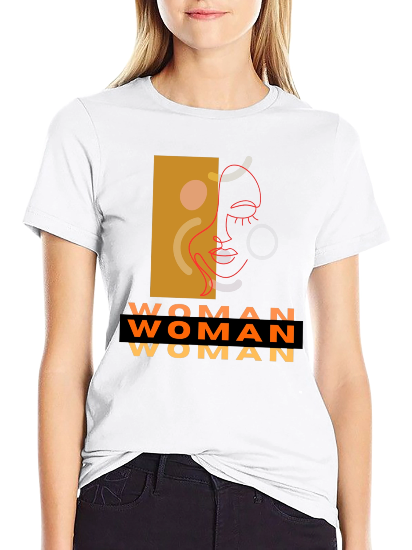 Woman Graphic Tee - Abstract Face Art Print Shirt