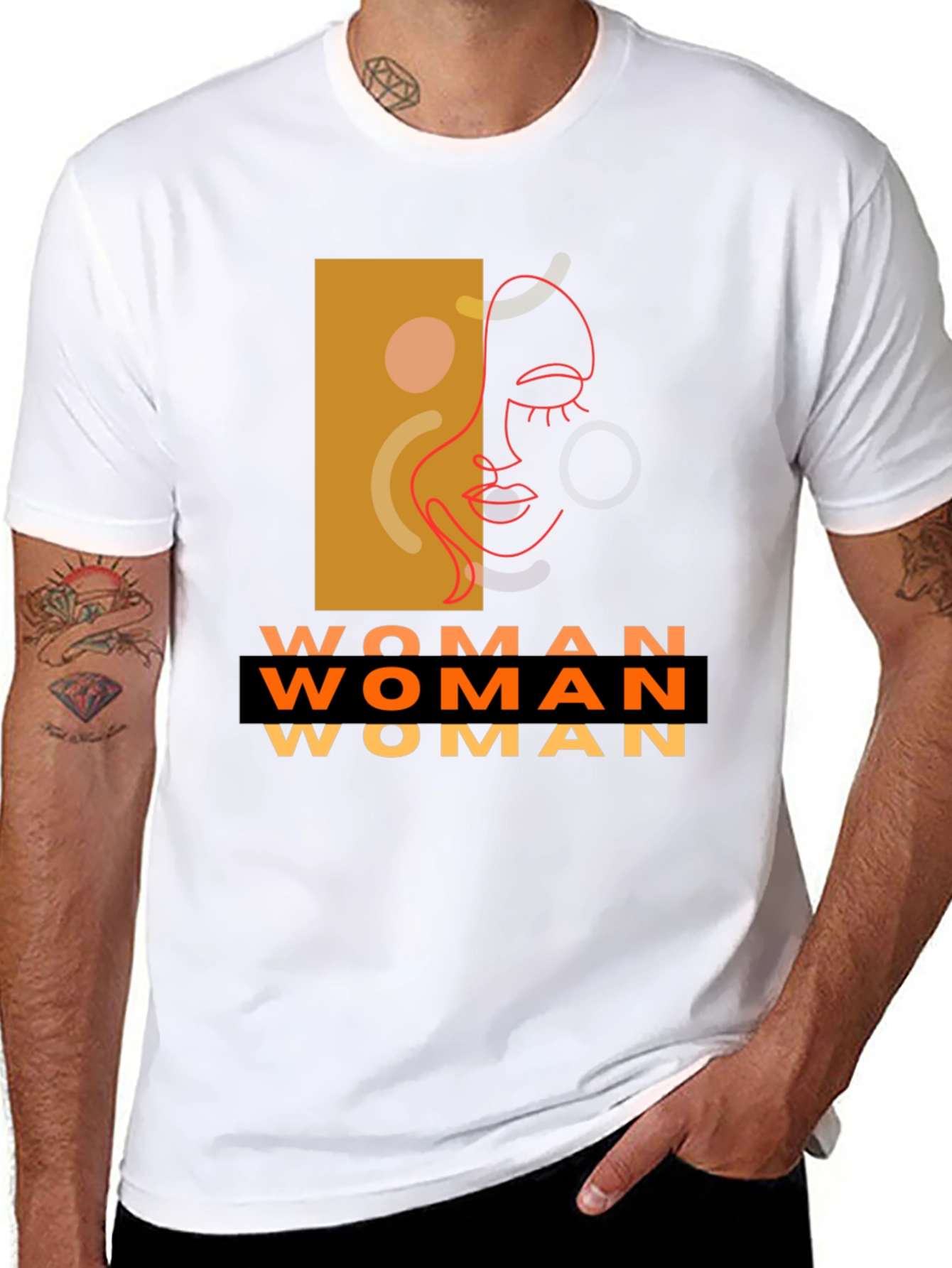 Woman Graphic Tee - Abstract Face Art Print Shirt