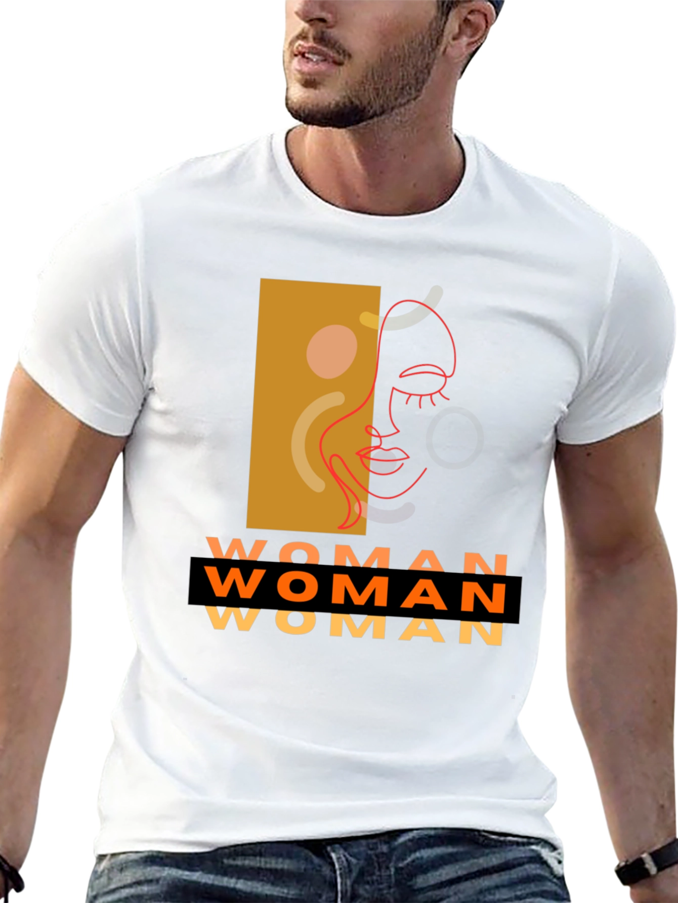 Woman Graphic Tee - Abstract Face Art Print Shirt