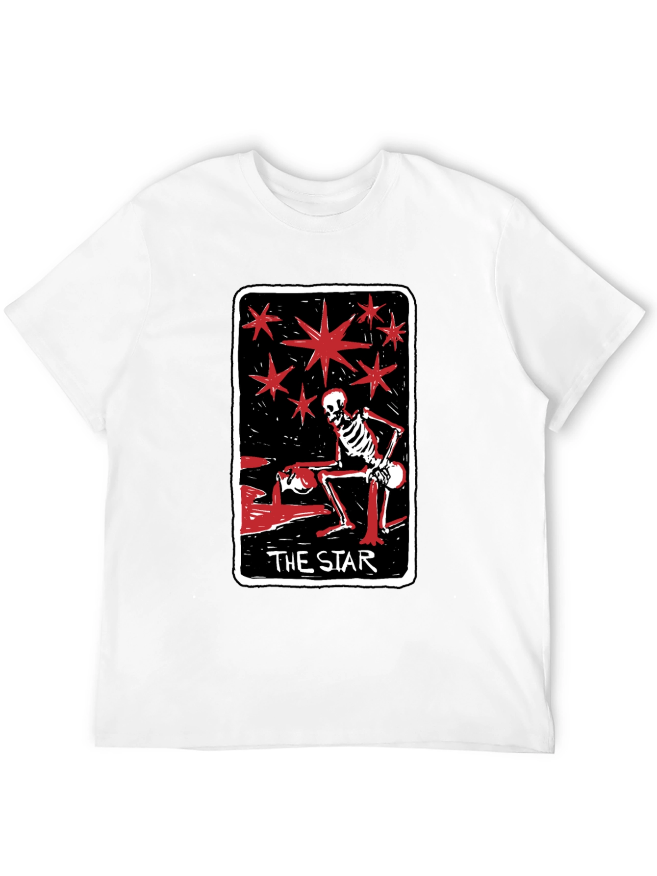Skeleton The Star Tarot Card Graphic Tee