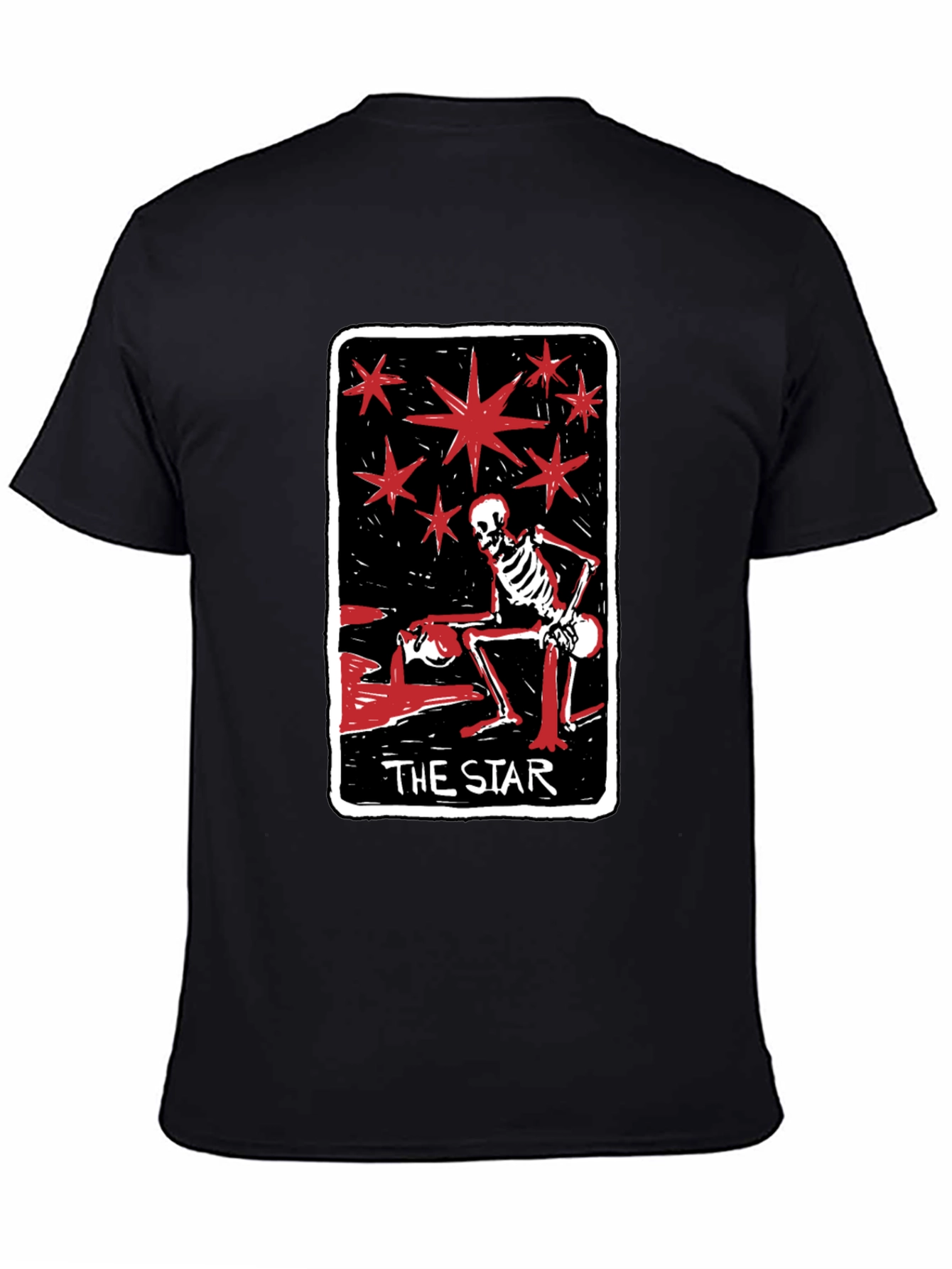 Skeleton The Star Tarot Card Graphic Tee